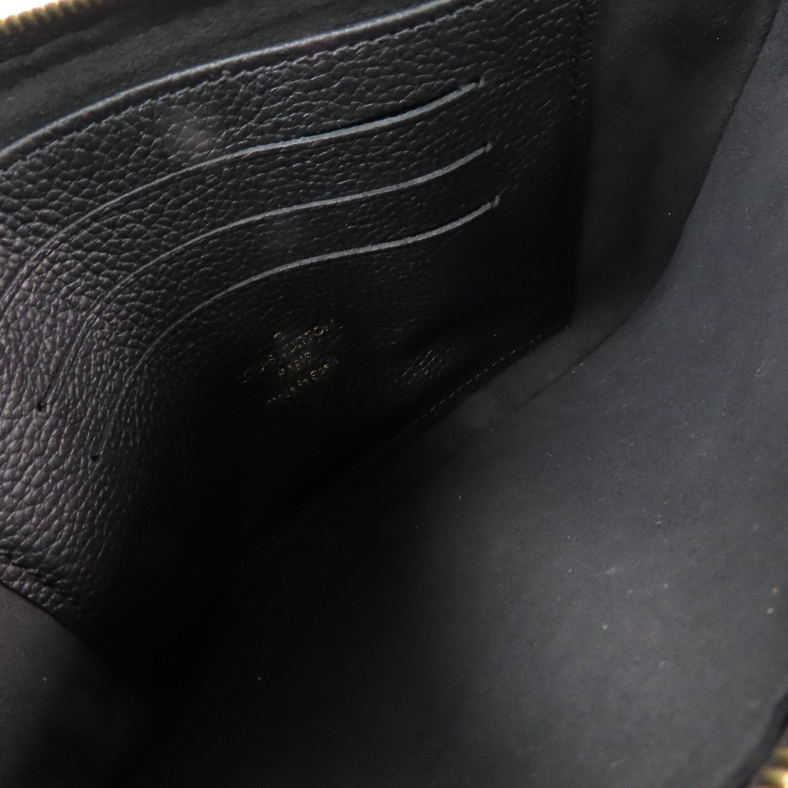 LOUIS VUITTON Monogram Empreinte Double Zip Pochette Chain Shoulder Bag金扣鏈帶肩背袋黑色