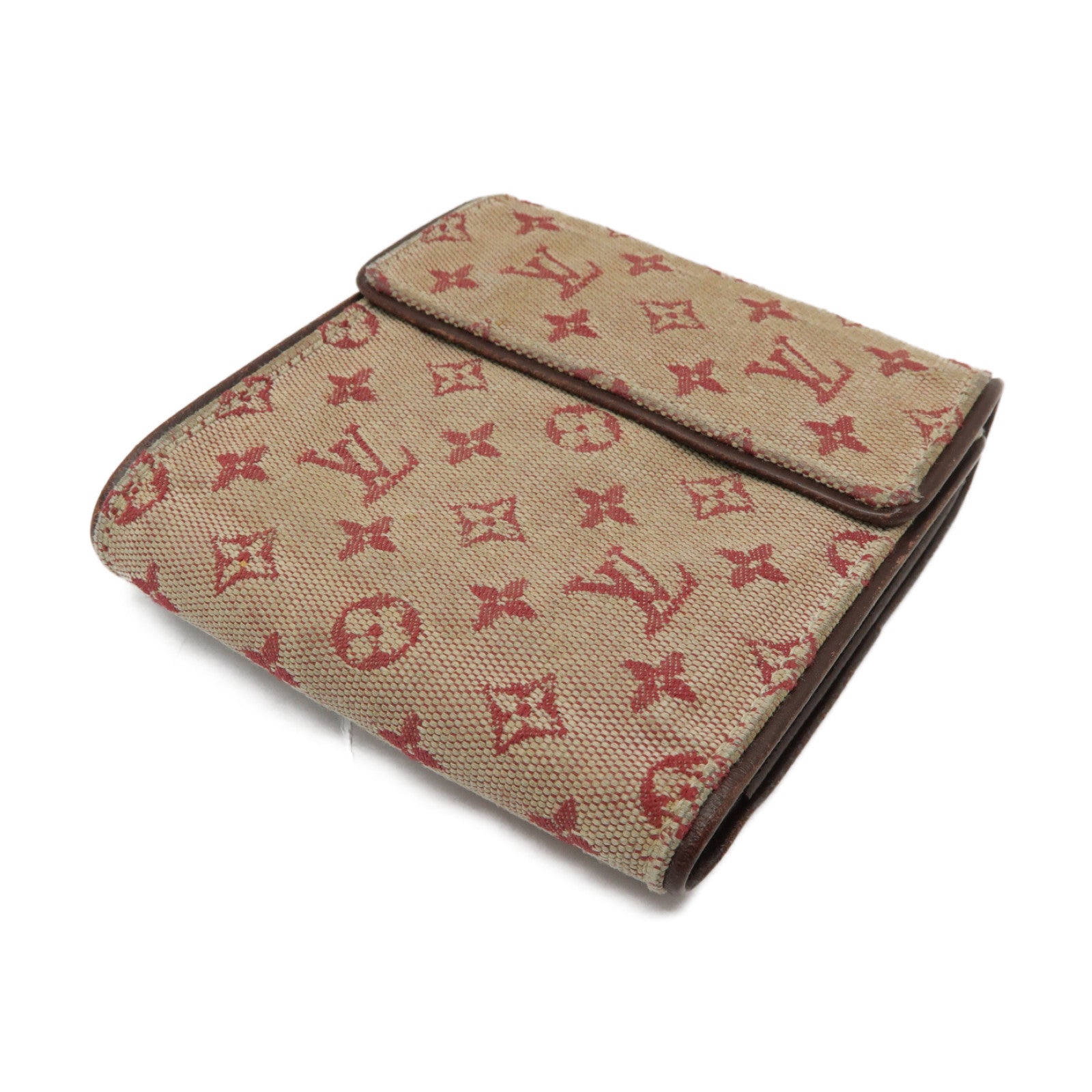 LOUIS VUITTON Monogram Mini Wallet金扣錢包紅色