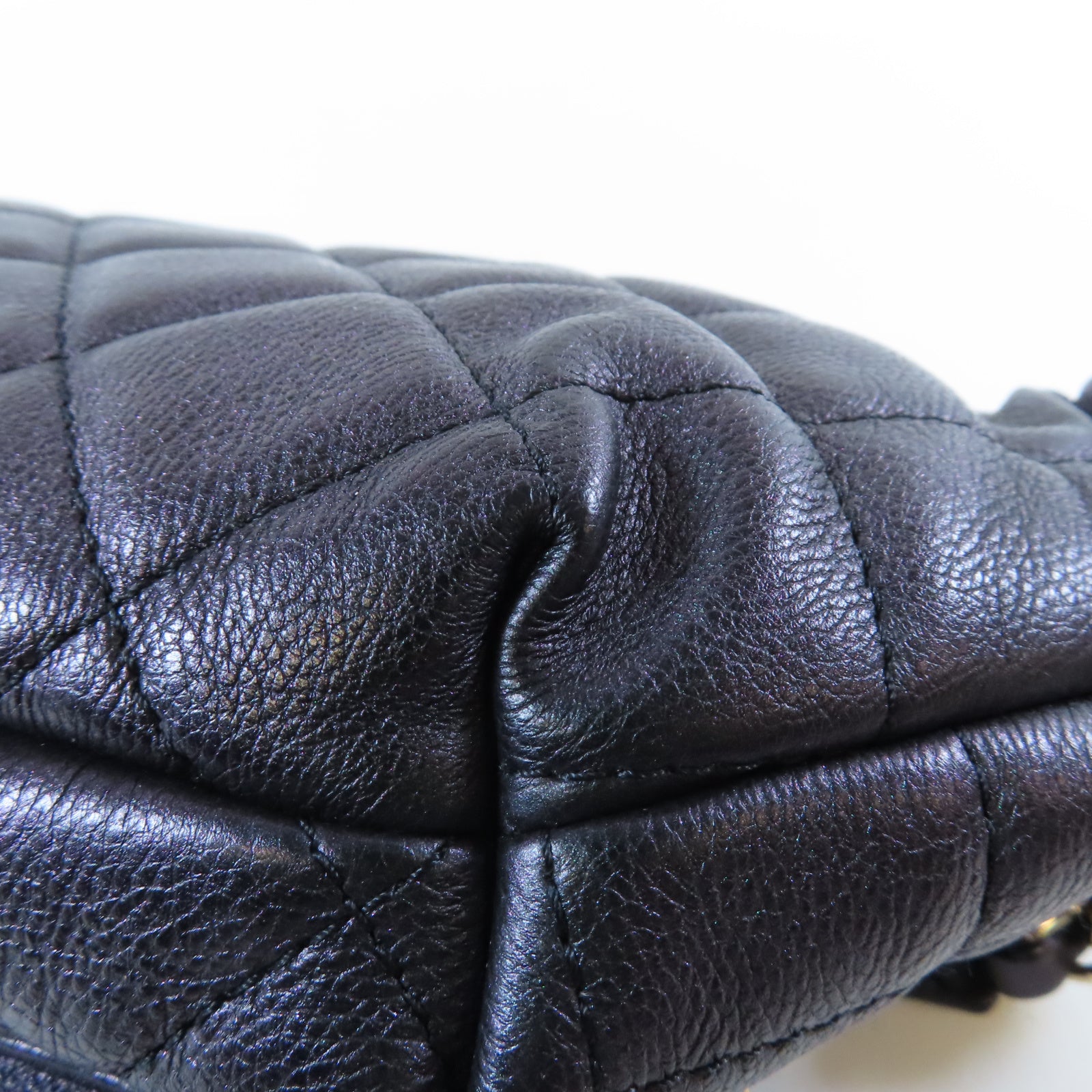 CHANEL 菱格牛皮皮革Belt Bag金扣腰包幻彩紫色