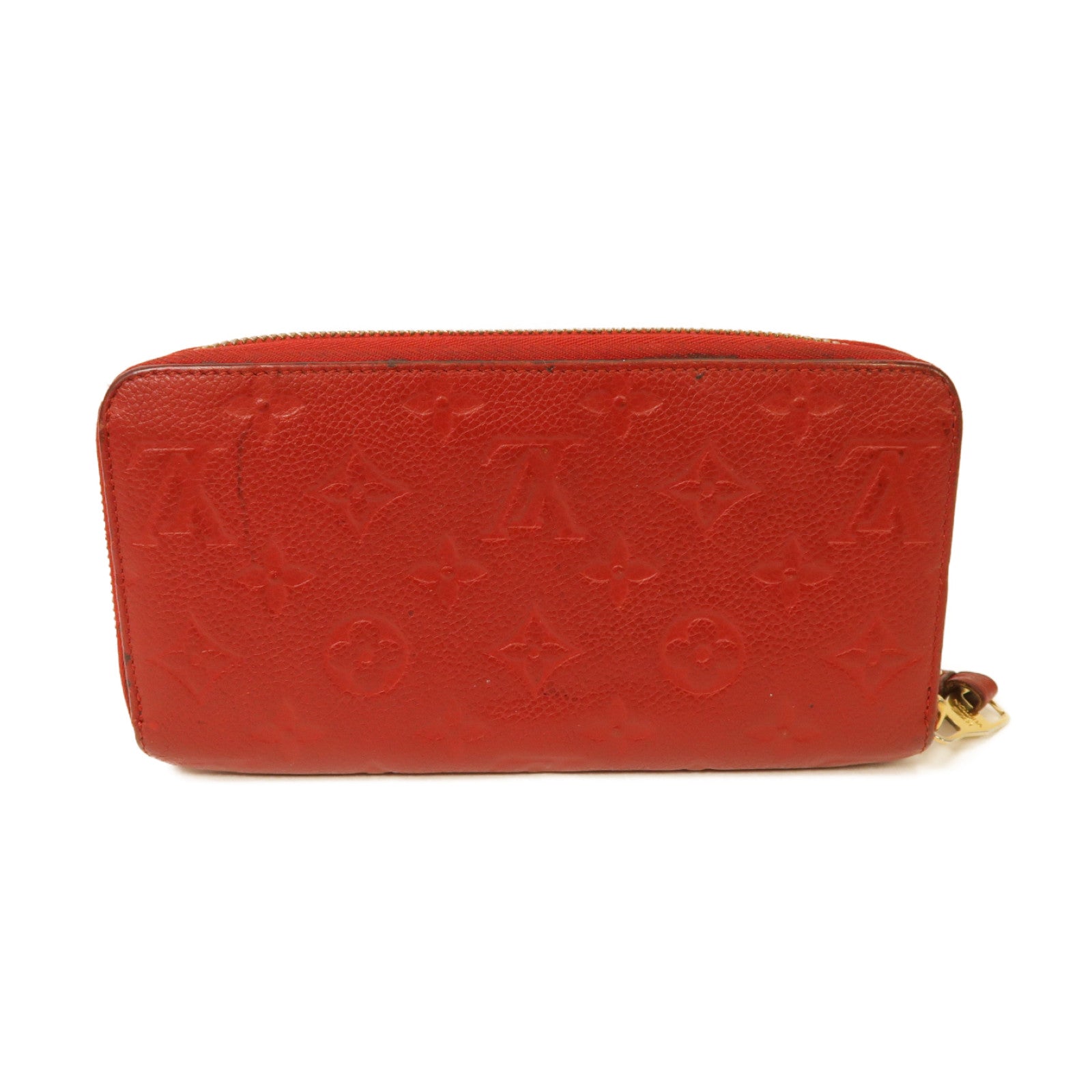 LOUIS VUITTON Monogram Empreinte Zipped Wallet金扣長錢包紅色