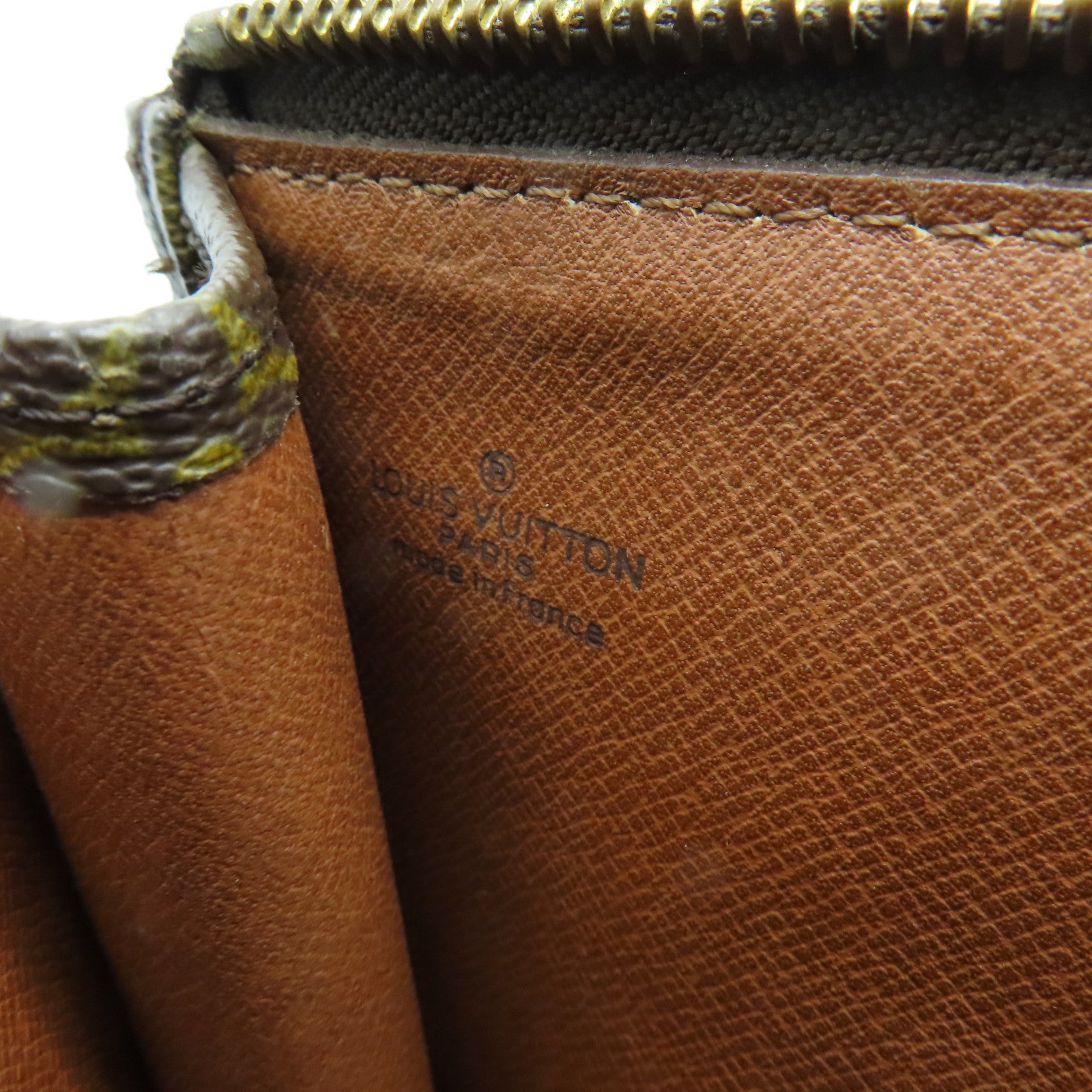 LOUIS VUITTON Monogram Poche Documents Brief Case Gold Buckle Briefcase Brown