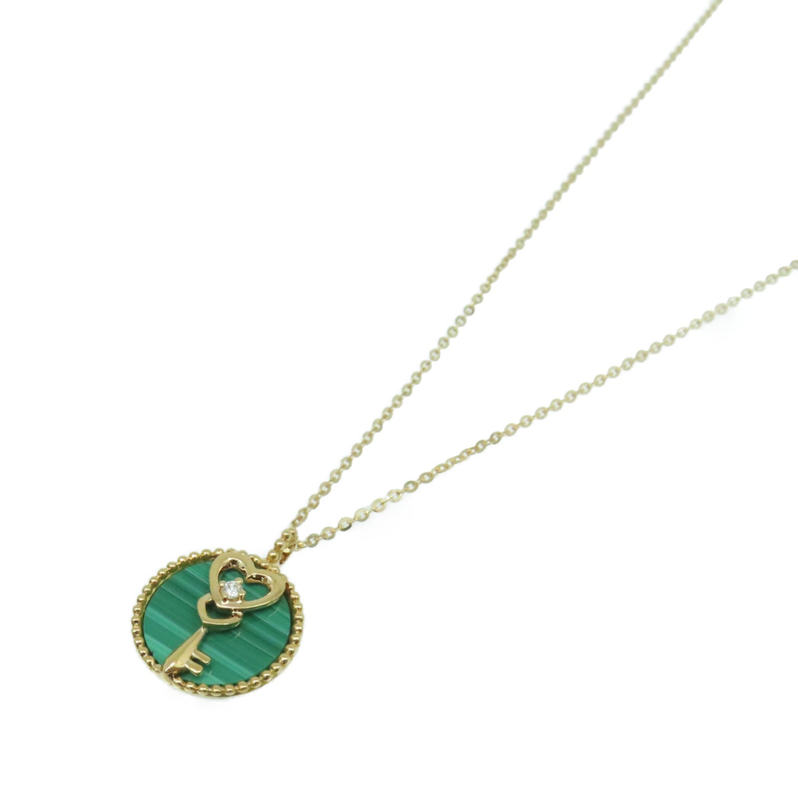 JEWELRY 【激減優惠】18K玫瑰金/1.61ct孔雀石/0.01ct鑽石Malachite Necklace項鏈