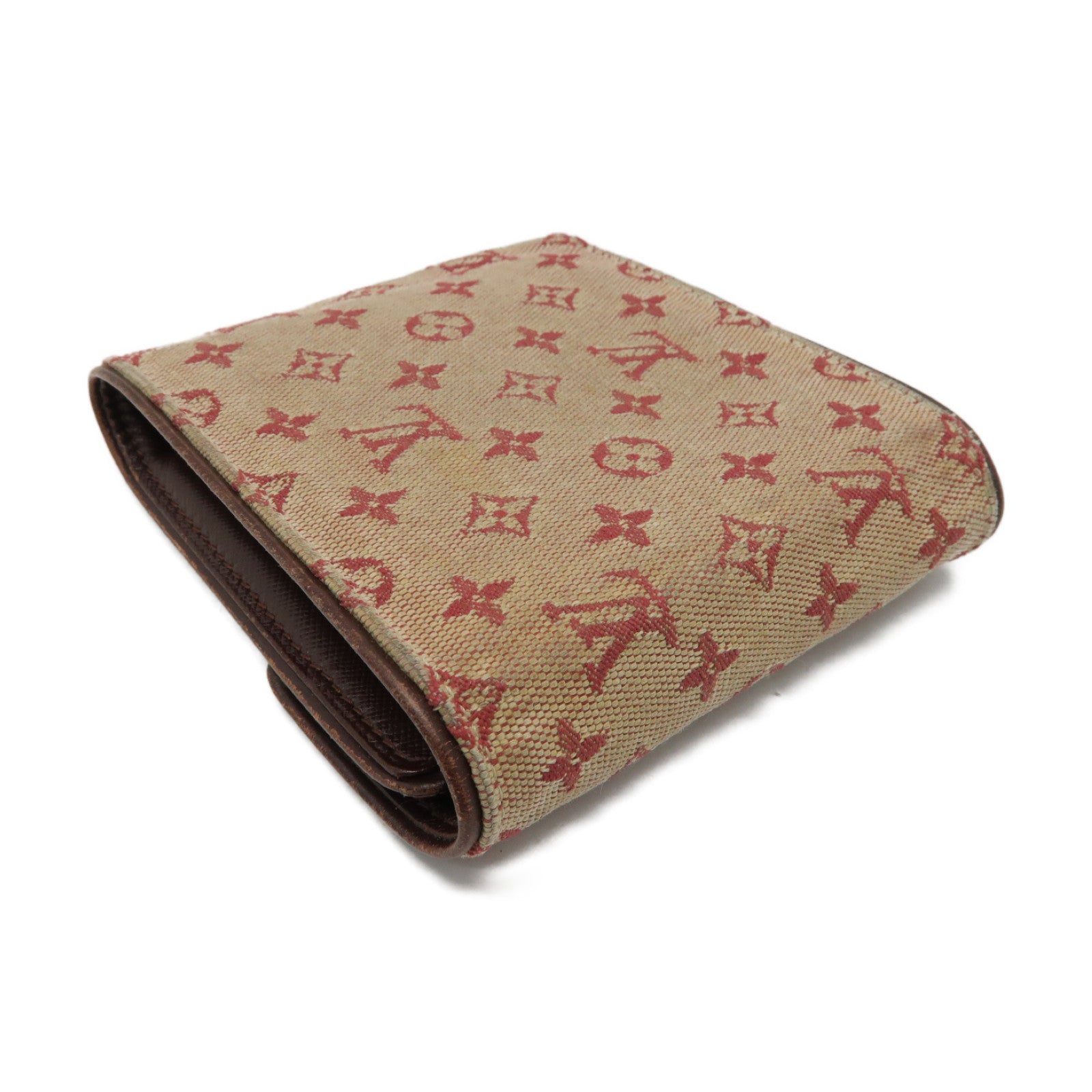 LOUIS VUITTON Monogram Mini Wallet金扣錢包紅色