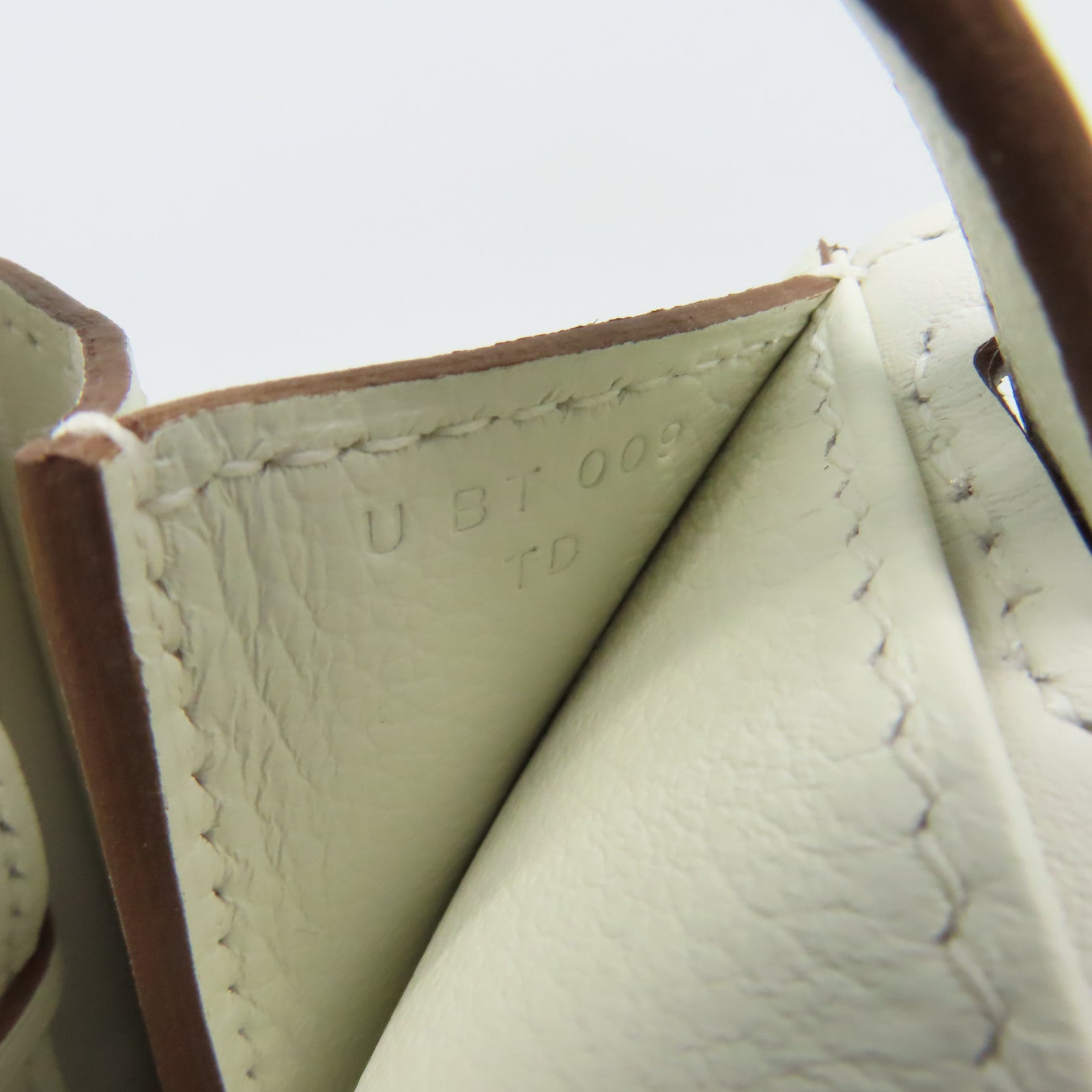 HERMES Evercolor皮革Halzan 25 2Way Shoulder Bag金扣手挽肩背兩用袋Nata奶油白色