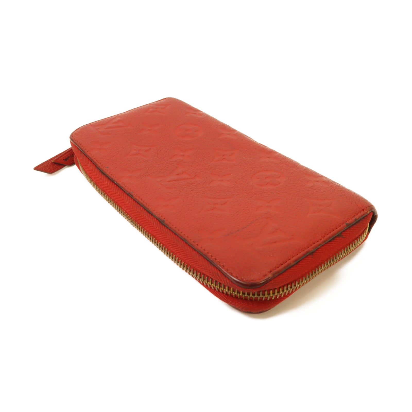 LOUIS VUITTON Monogram Empreinte Zipped Wallet金扣長錢包紅色