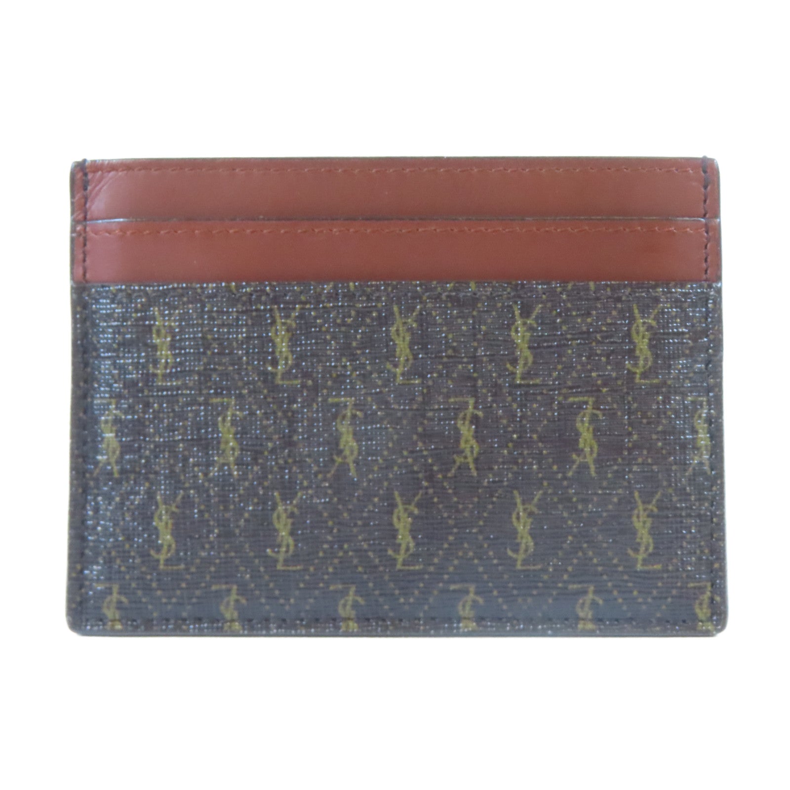 SAINT LAURENT 塗層帆布Card Case卡片套啡色