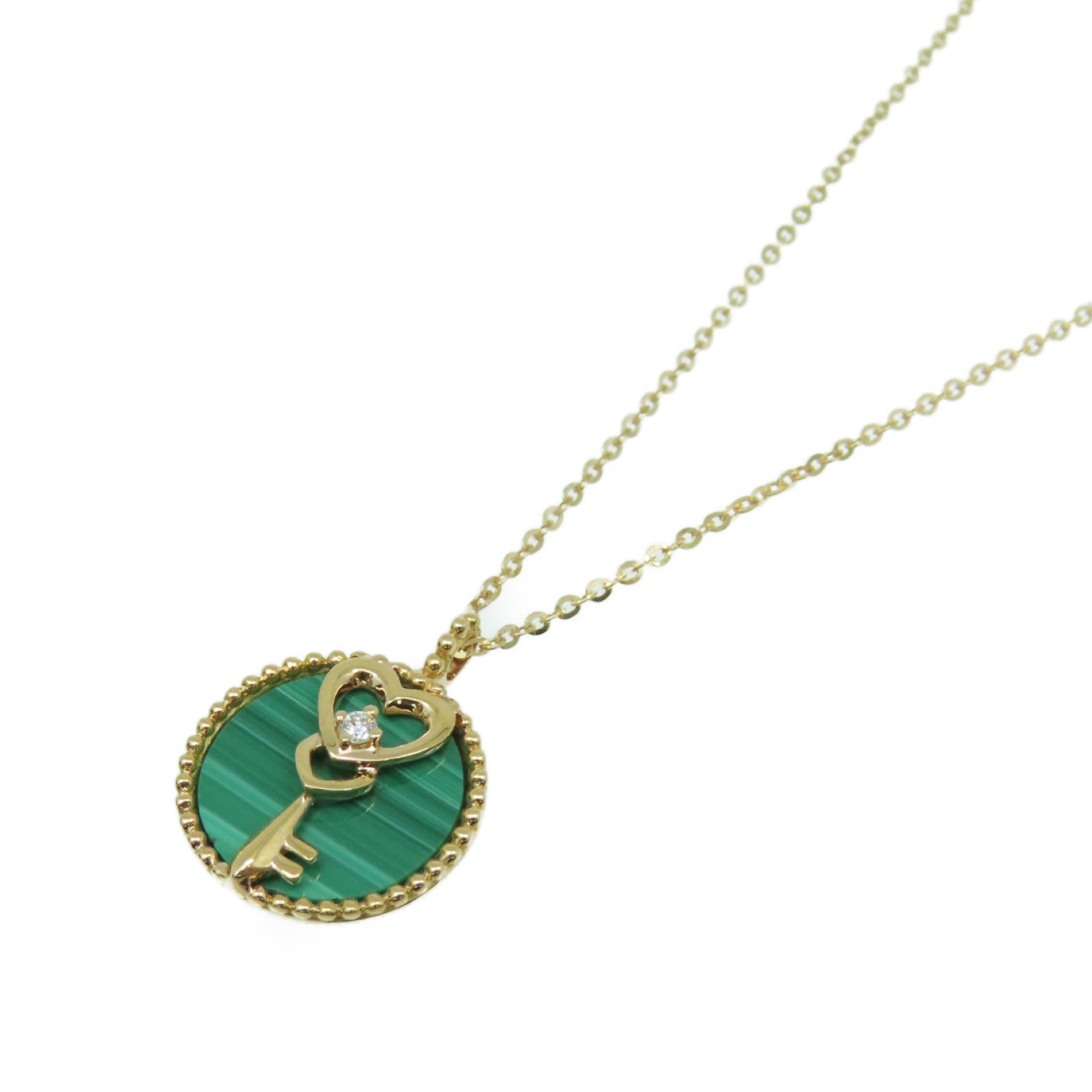 JEWELRY 【激減優惠】18K玫瑰金/1.61ct孔雀石/0.01ct鑽石Malachite Necklace項鏈