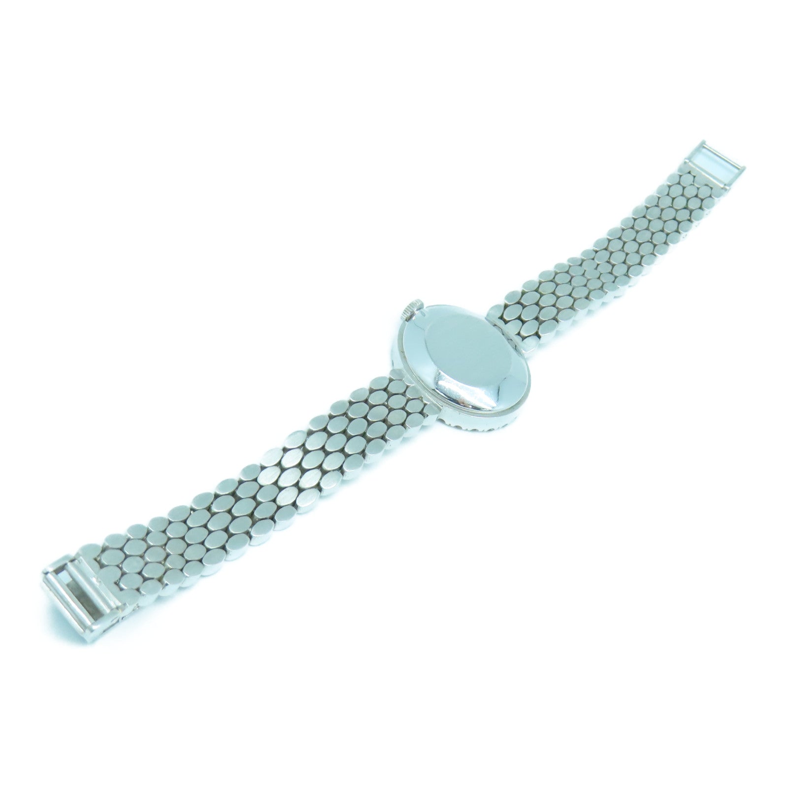 PATEK PHILIPPE Lady's Fine 18K白金鑽石手錶手動機芯銀色