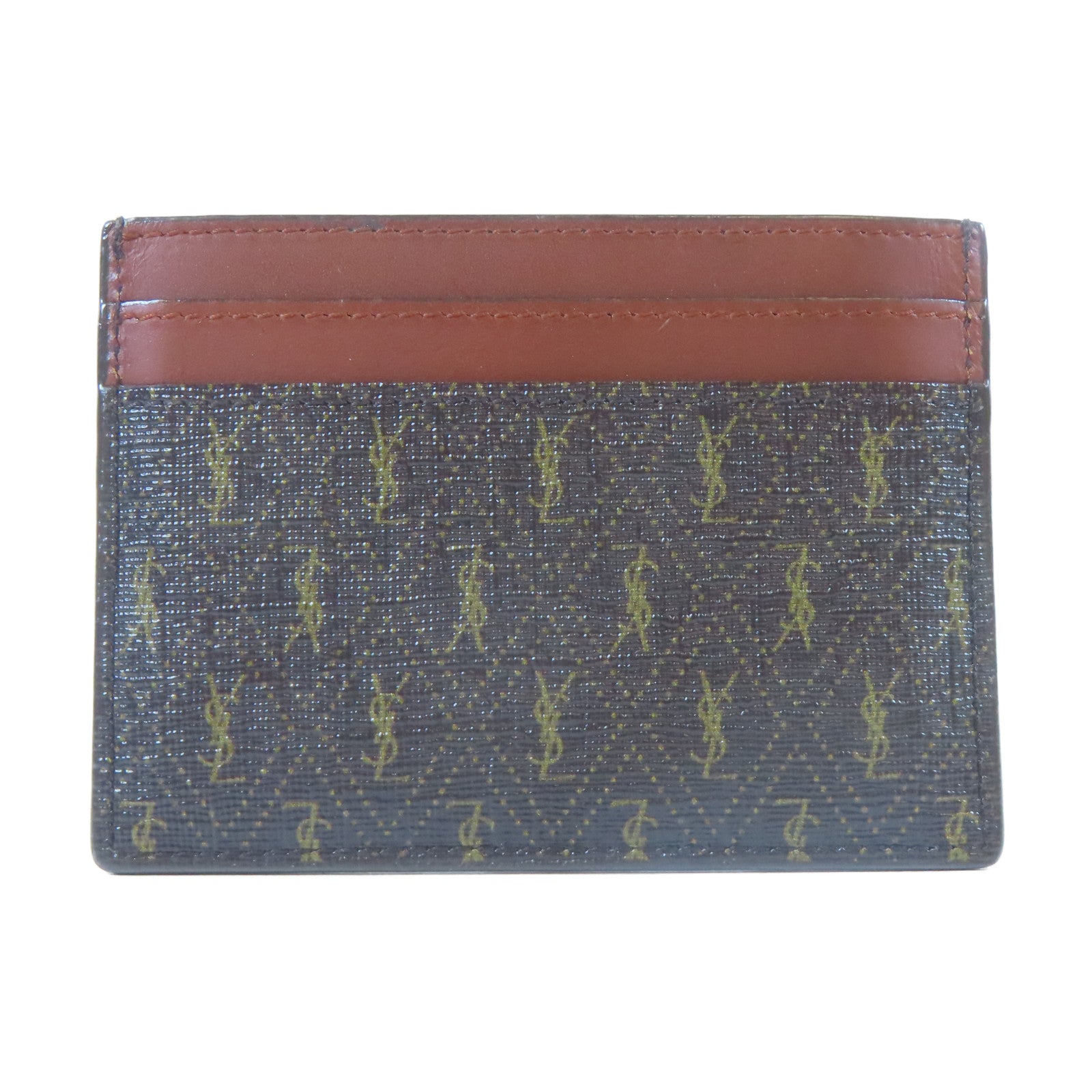SAINT LAURENT 塗層帆布Card Case卡片套啡色