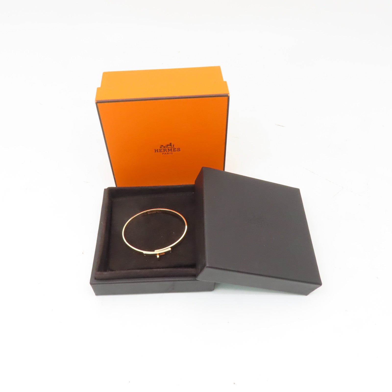 HERMES 18K玫瑰金Kelly Bracelet 0.2ct鑽石手鏈