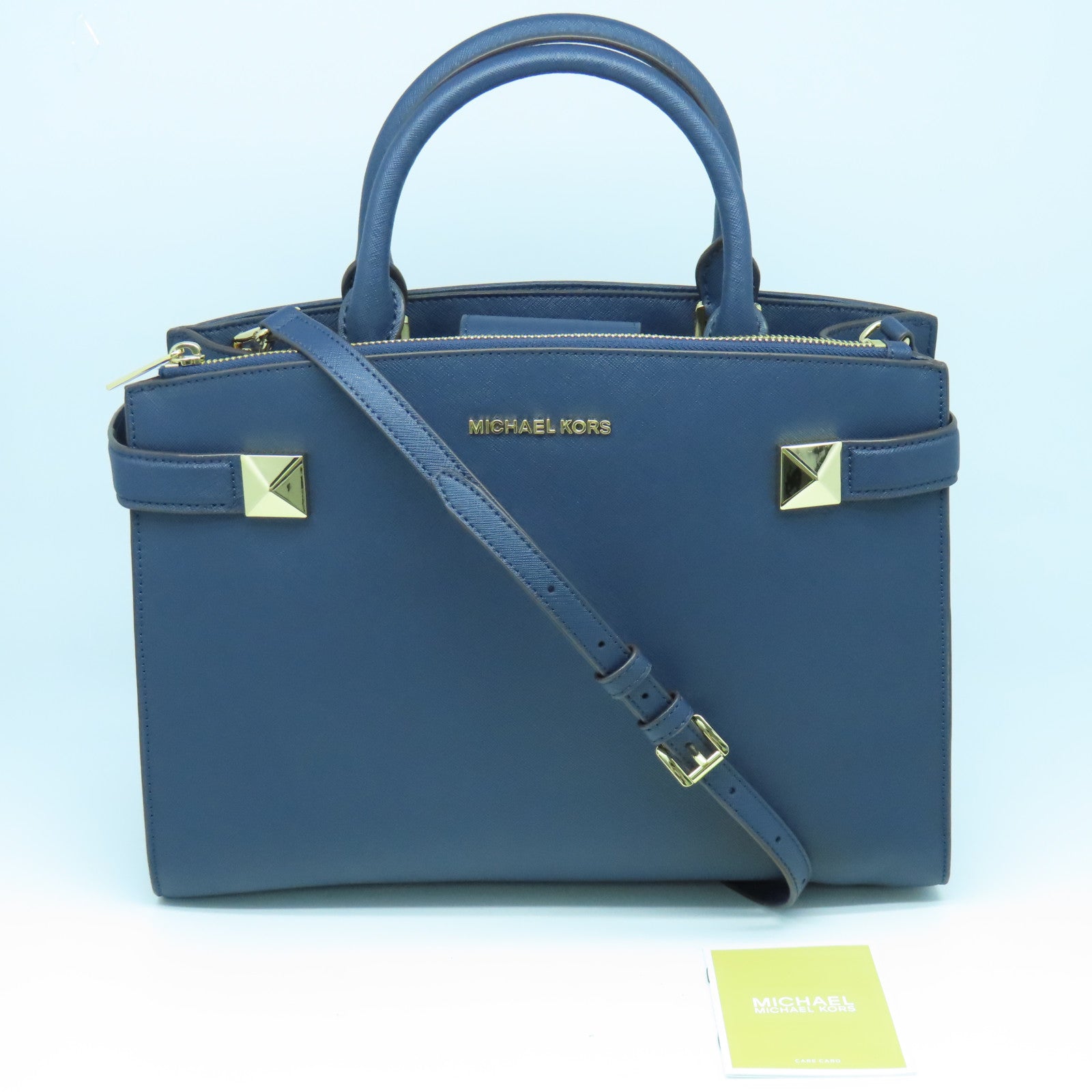 Michael Kors 牛皮皮革2way Shoulder Bag金扣手挽肩背两用袋深蓝色