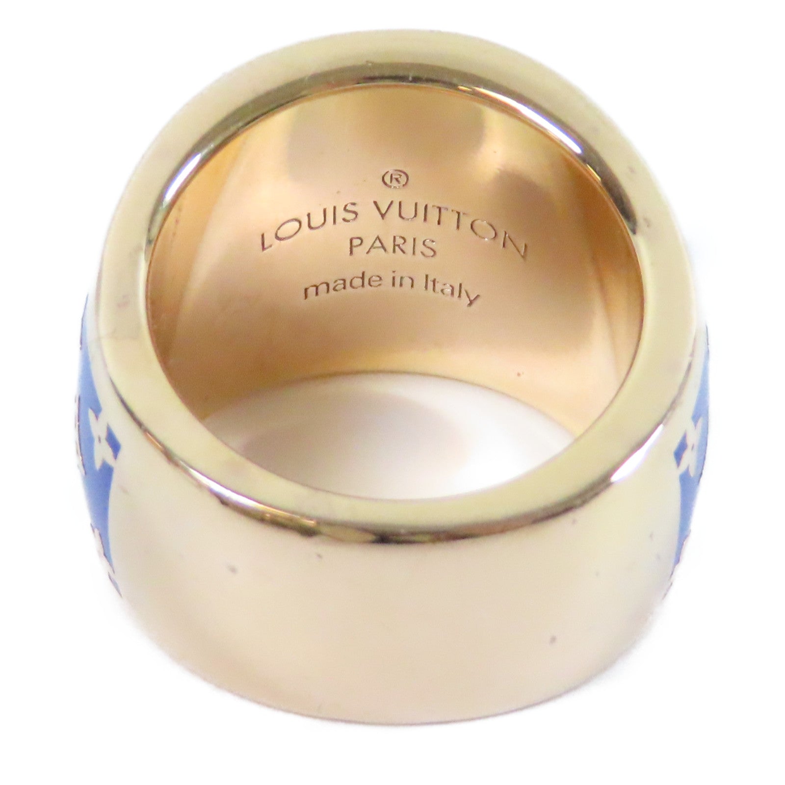 LOUIS VUITTON 金屬Colors Signet Ring戒指藍色/金色US#9