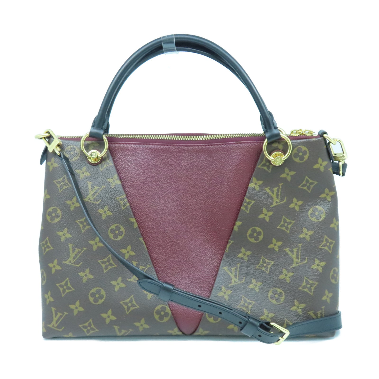 LOUIS VUITTON 【激減優惠】Monogram V Tote MM金扣肩背袋棕色
