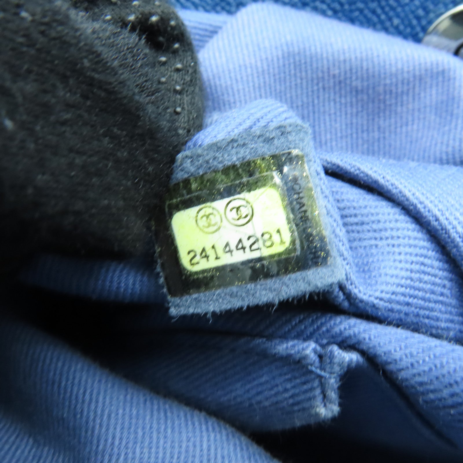 CHANEL 菱格牛皮皮革Chain Shoulder Bag銀扣鏈帶肩背袋藍色