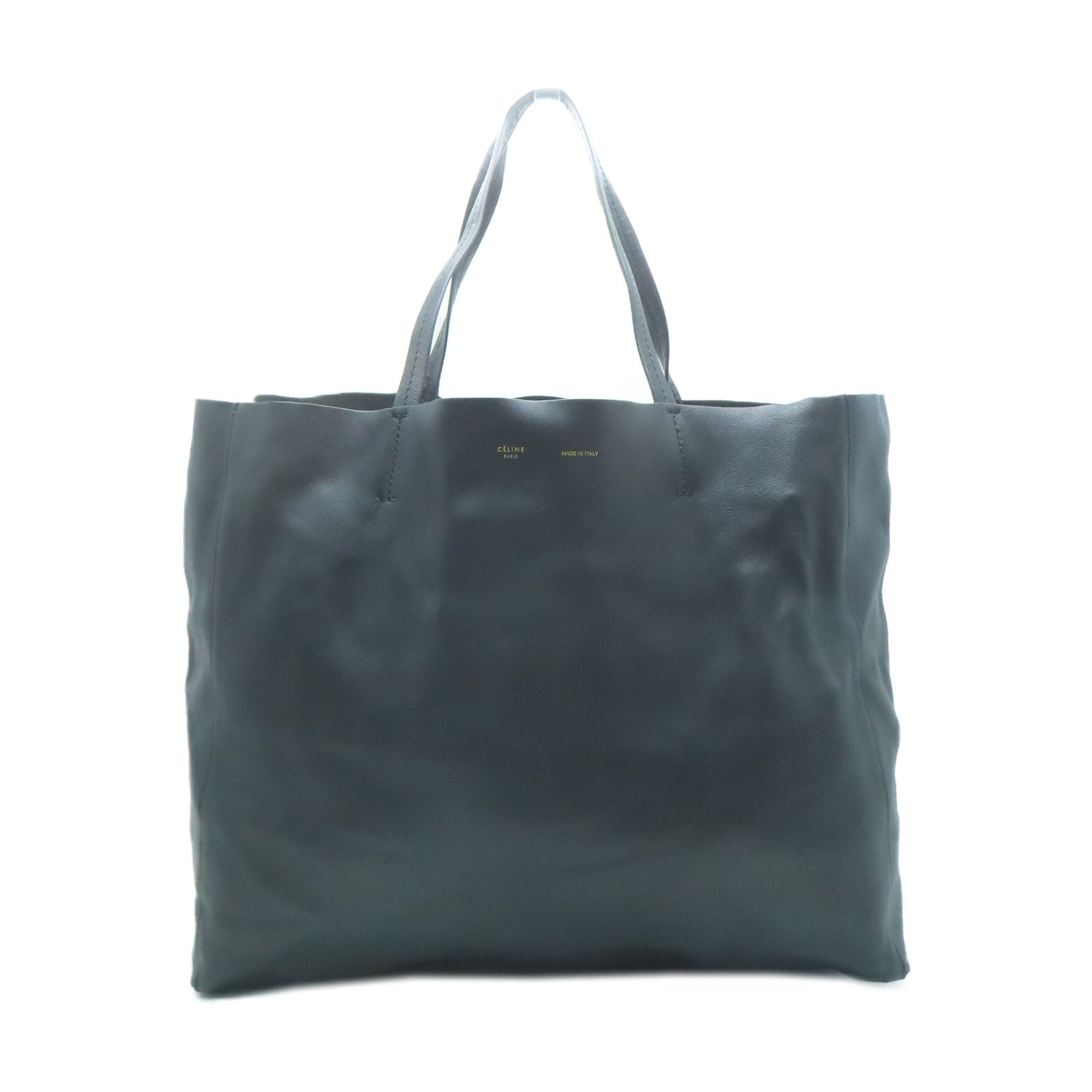 CELINE 皮革Tote Bag金扣手挽袋黑色