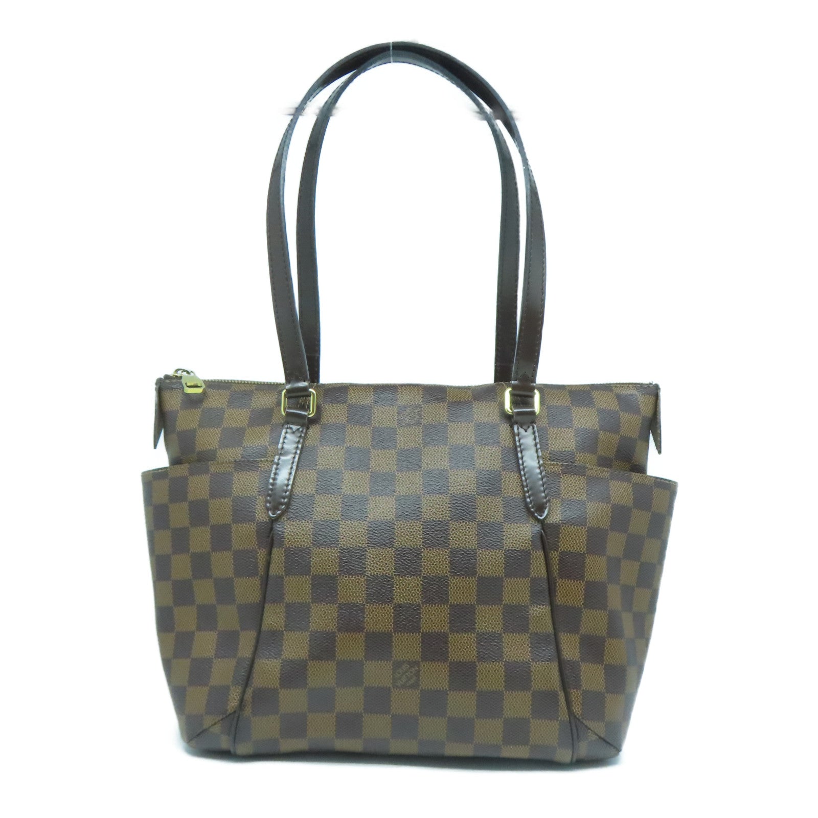 LOUIS VUITTON Damier Totally PM金扣肩背袋啡色
