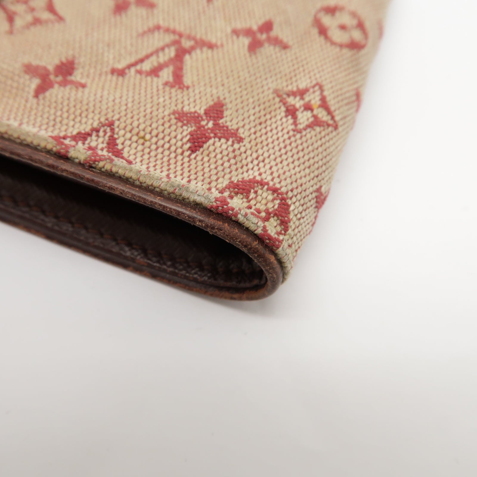 LOUIS VUITTON Monogram Mini Wallet金扣錢包紅色