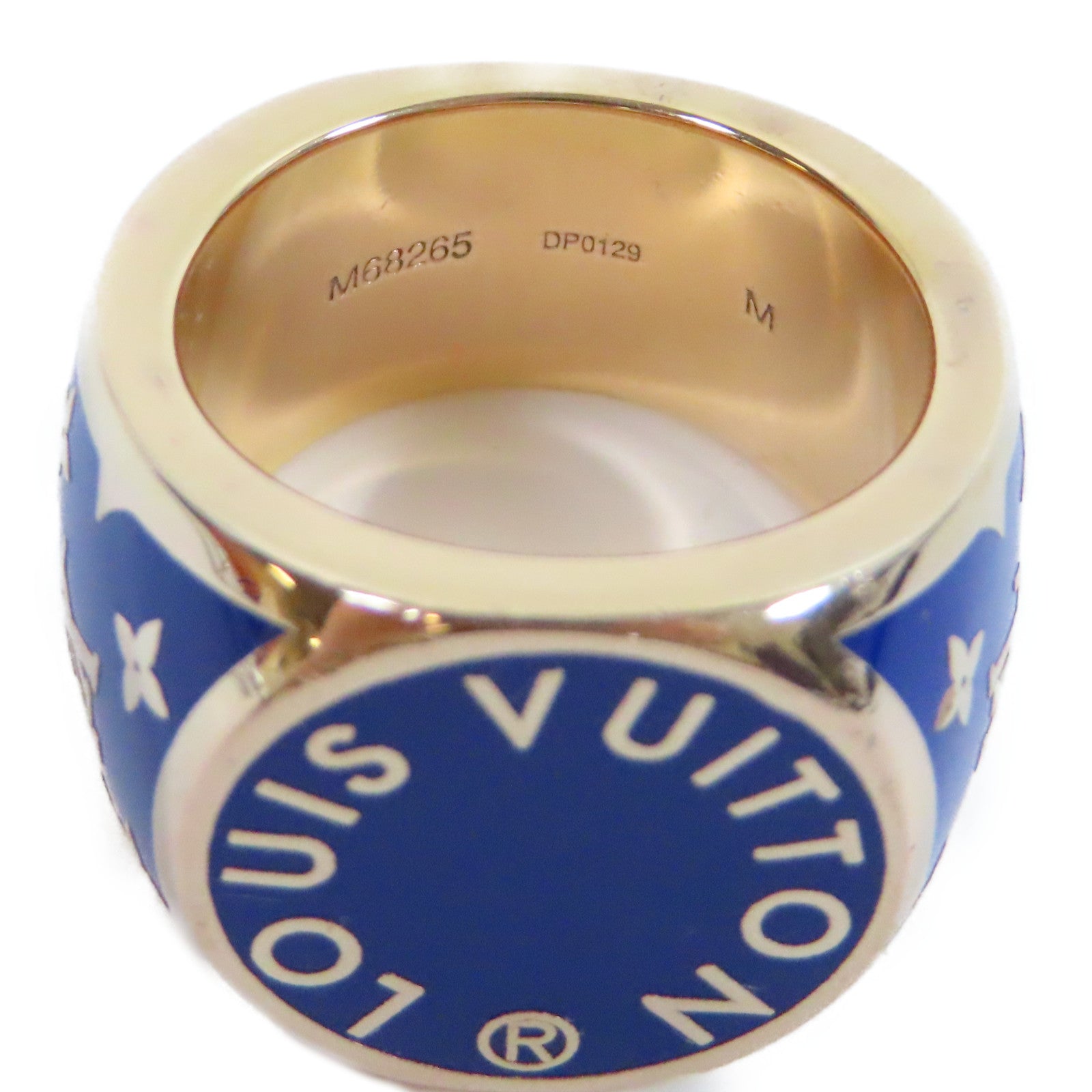 LOUIS VUITTON 金屬Colors Signet Ring戒指藍色/金色US#9