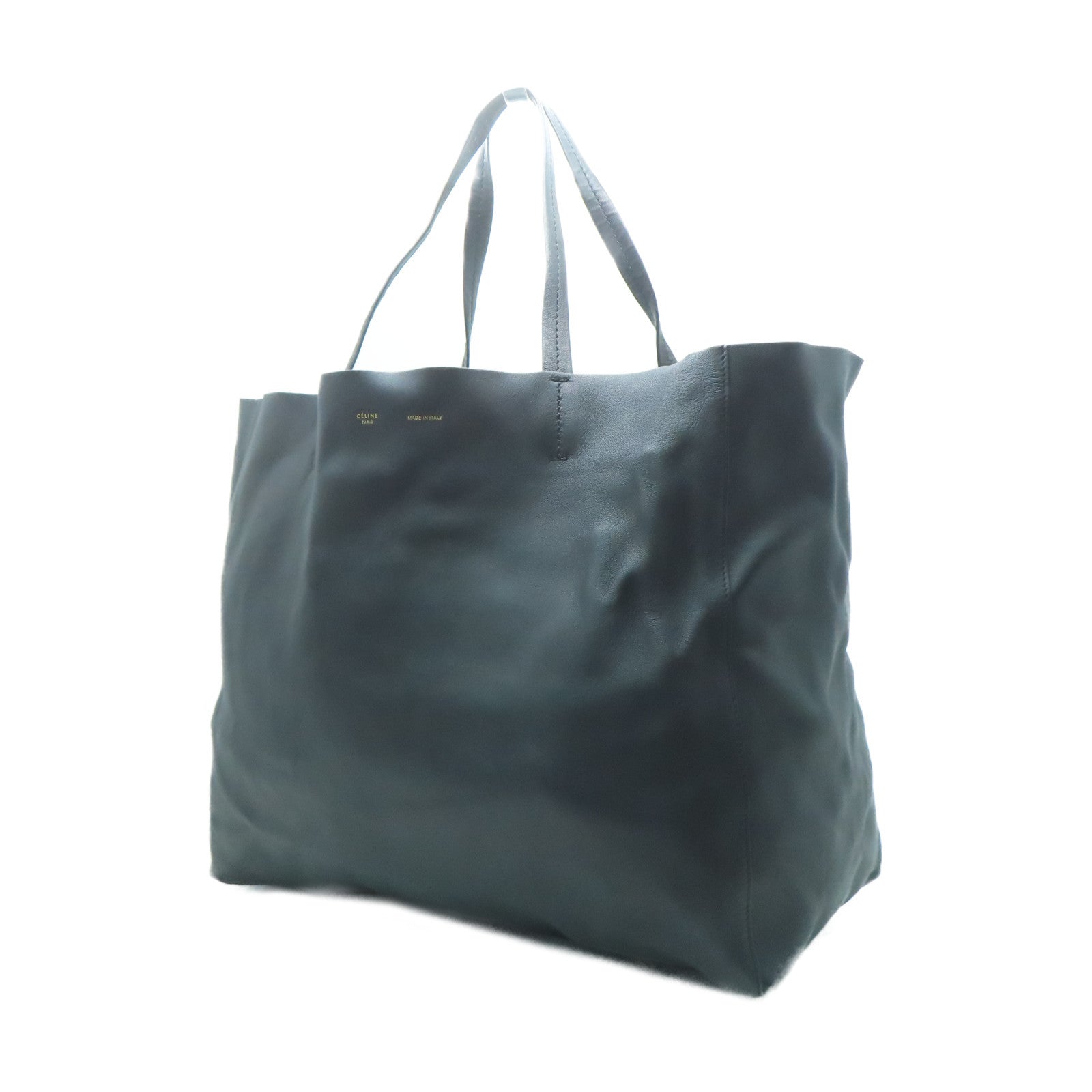 CELINE 皮革Tote Bag金扣手挽袋黑色