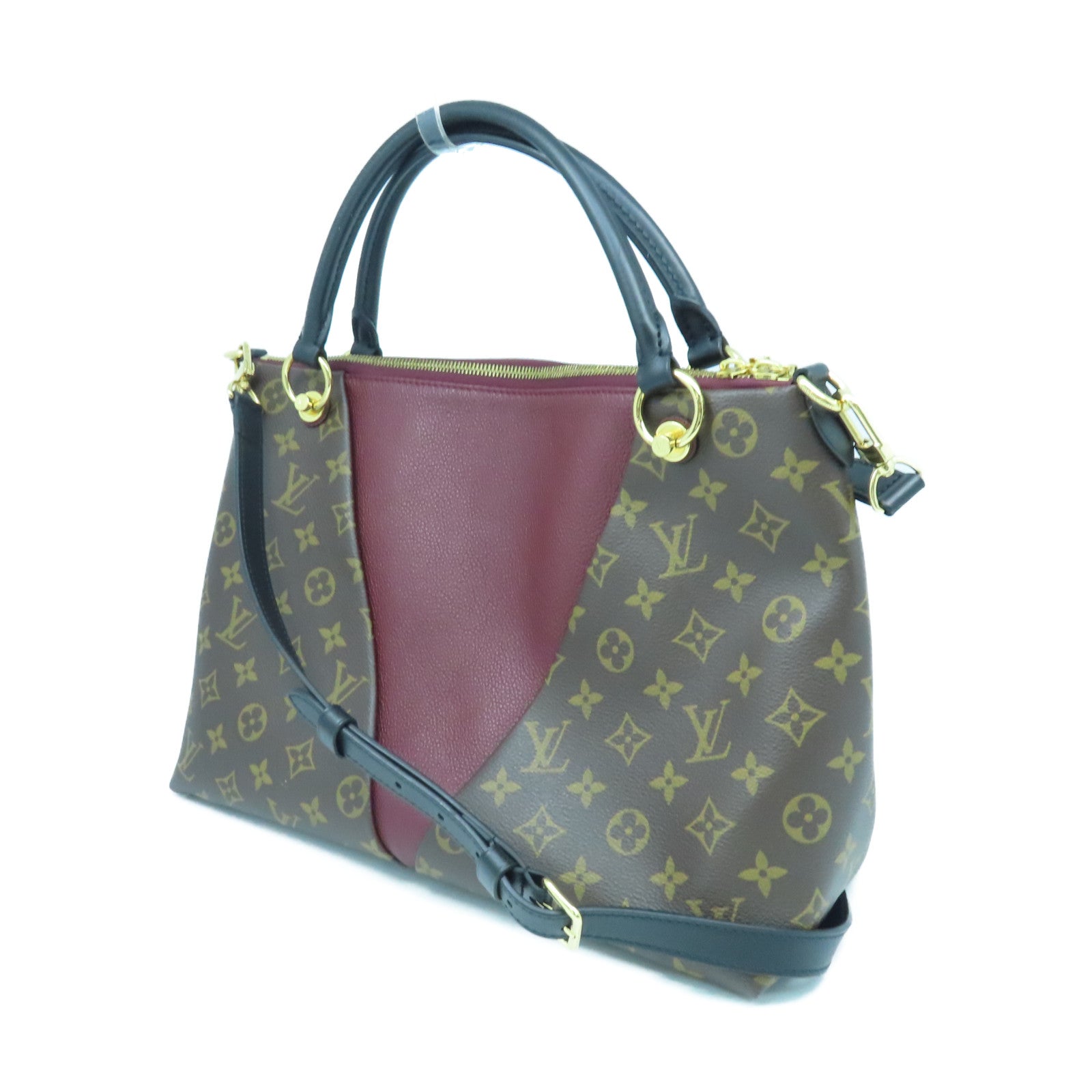 LOUIS VUITTON 【激減優惠】Monogram V Tote MM金扣肩背袋棕色