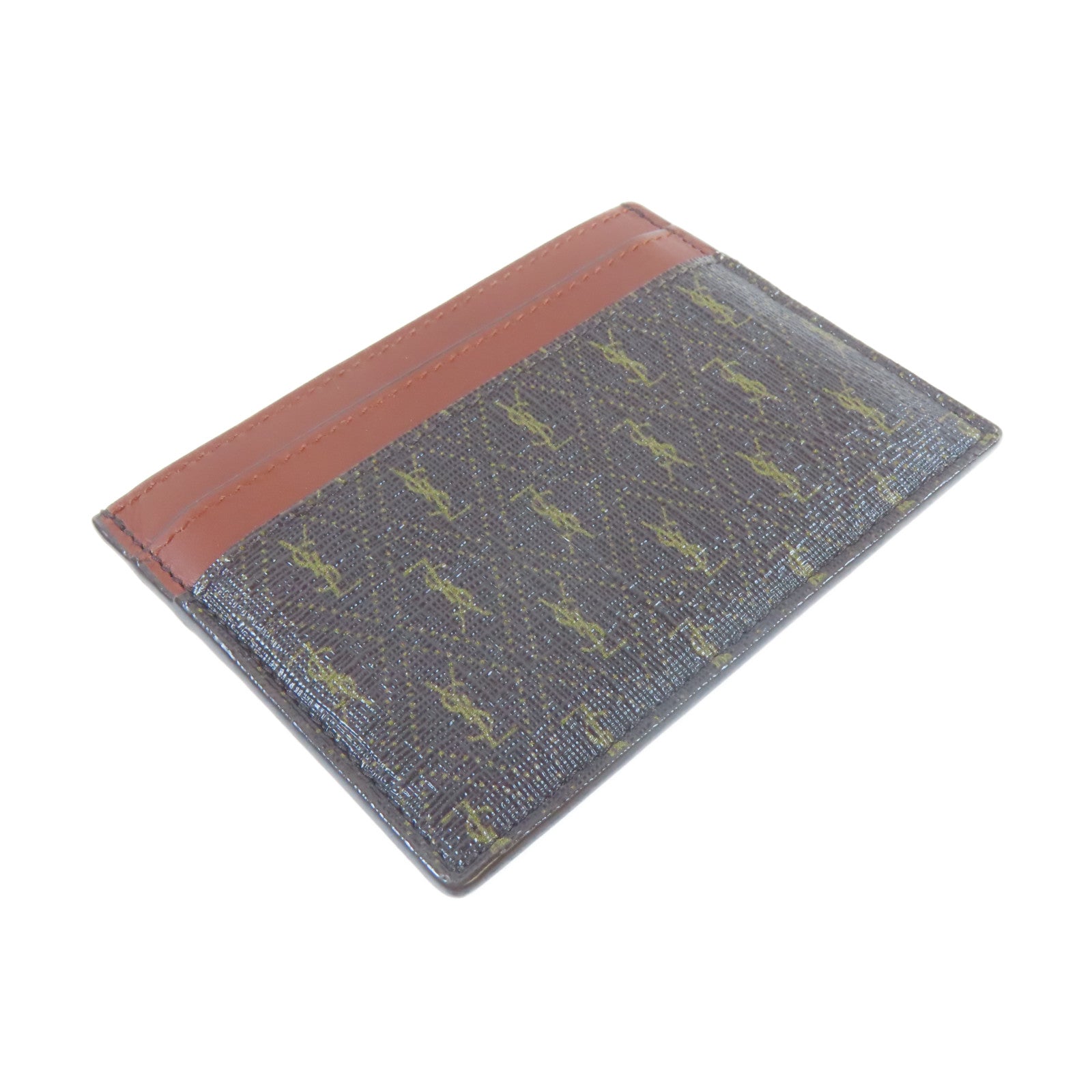 SAINT LAURENT 塗層帆布Card Case卡片套啡色
