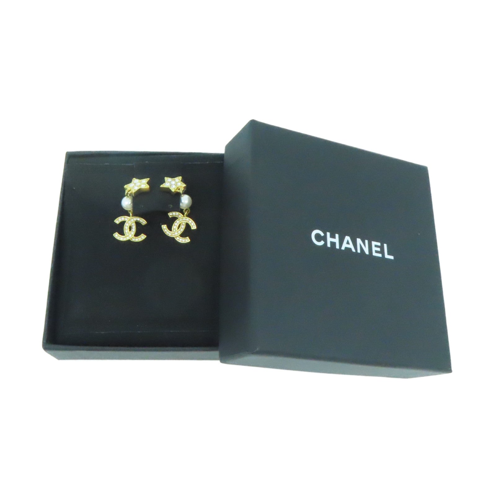 CHANEL 仿珍珠/金属Earrings耳环金色/白色
