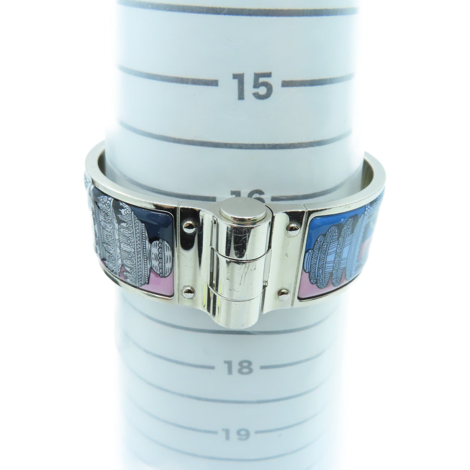 HERMES 金属Charniere Bangle手镯银色多色