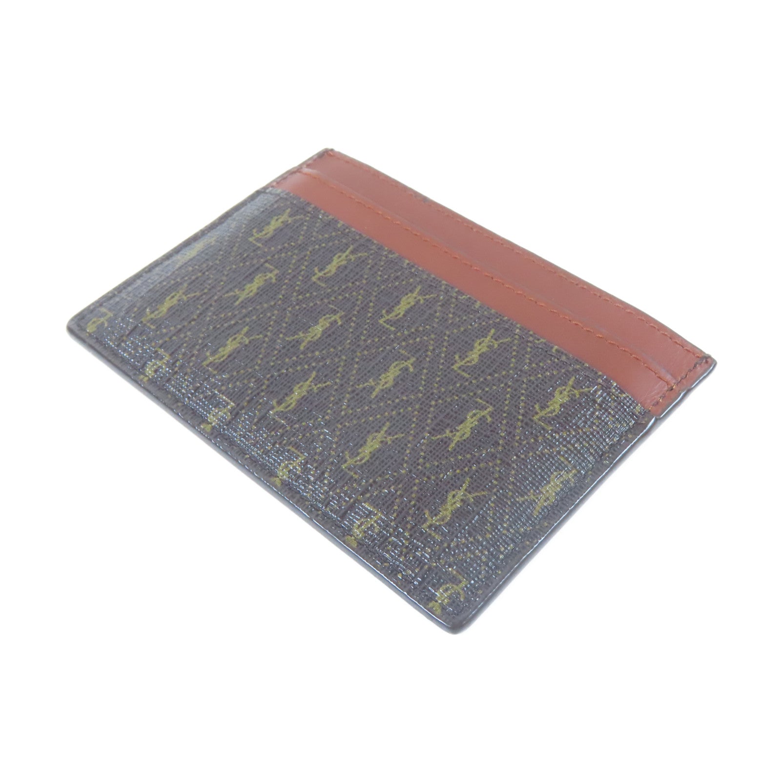 SAINT LAURENT 塗層帆布Card Case卡片套啡色