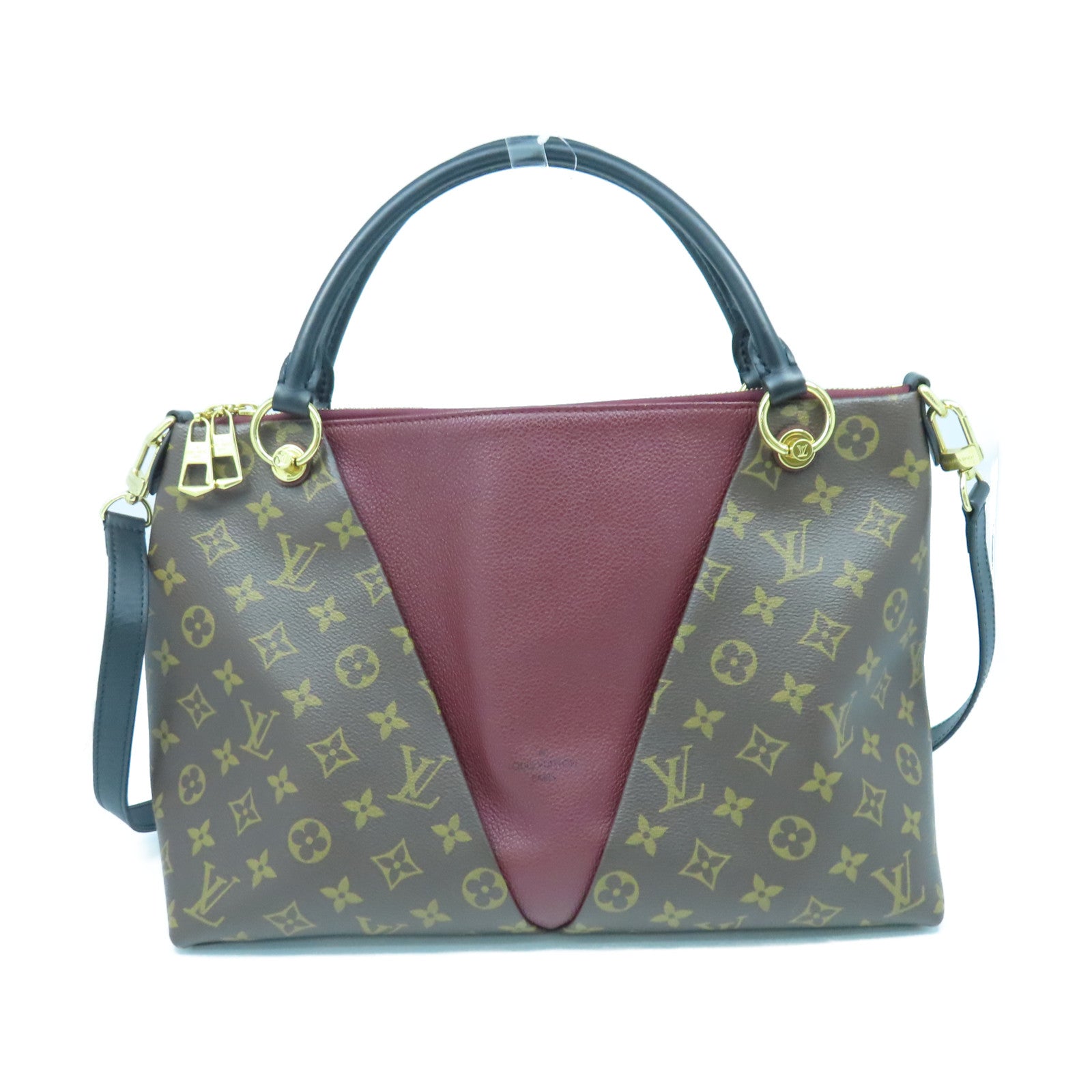 LOUIS VUITTON 【激減優惠】Monogram V Tote MM金扣肩背袋棕色