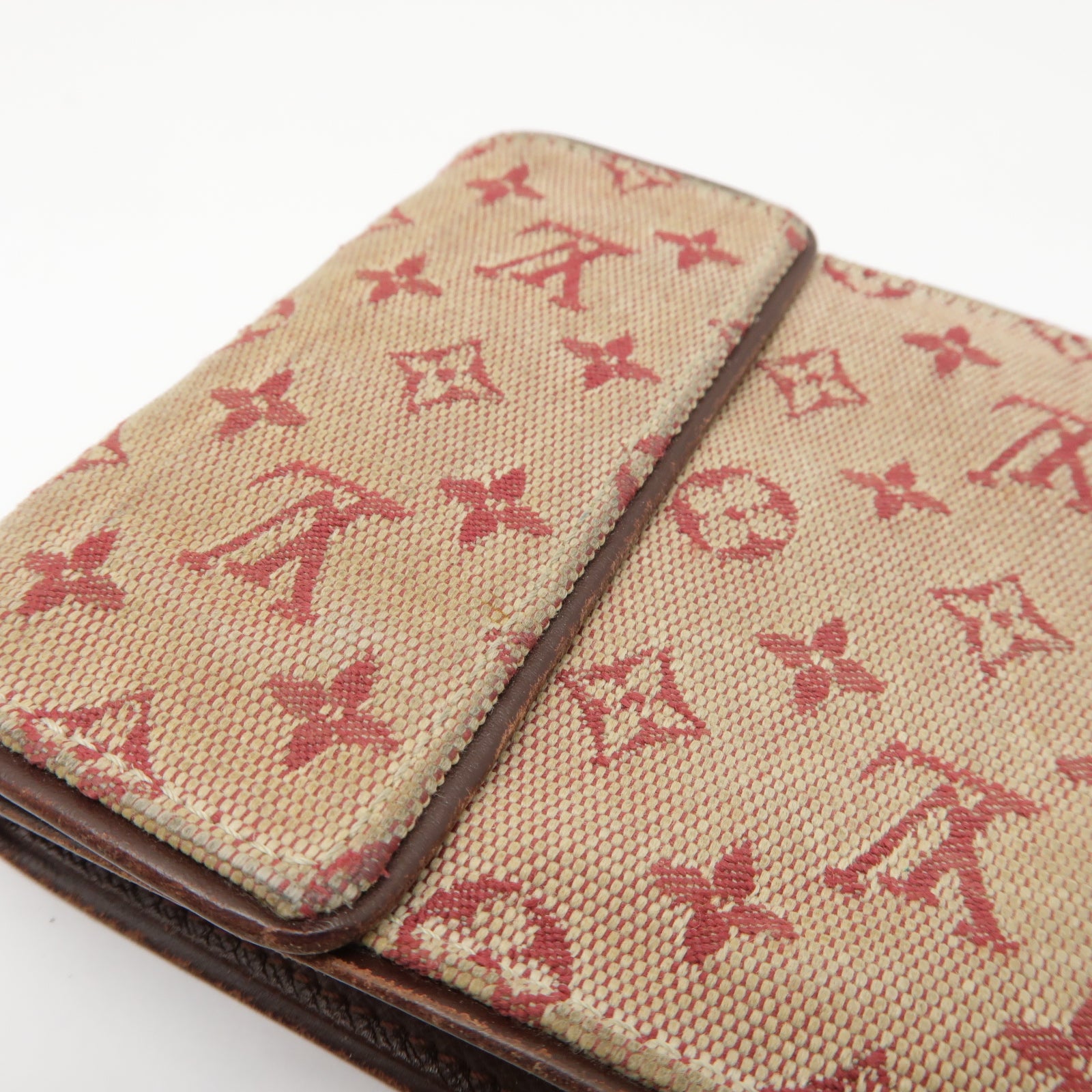 LOUIS VUITTON Monogram Mini Wallet金扣錢包紅色