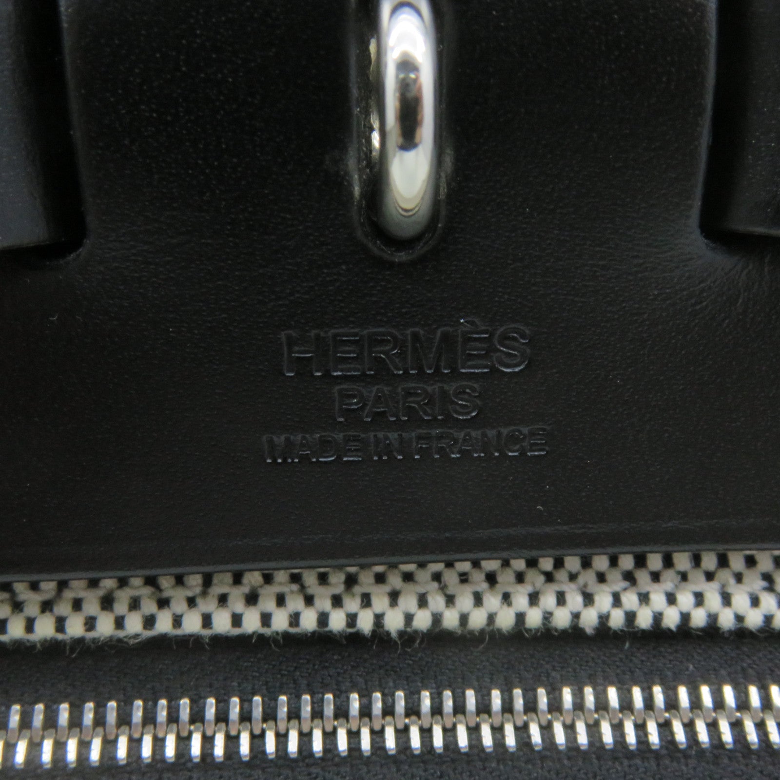 HERMES 帆布Herbag PM 2Way Shoulder Bag銀扣手挽肩背兩用袋黑色