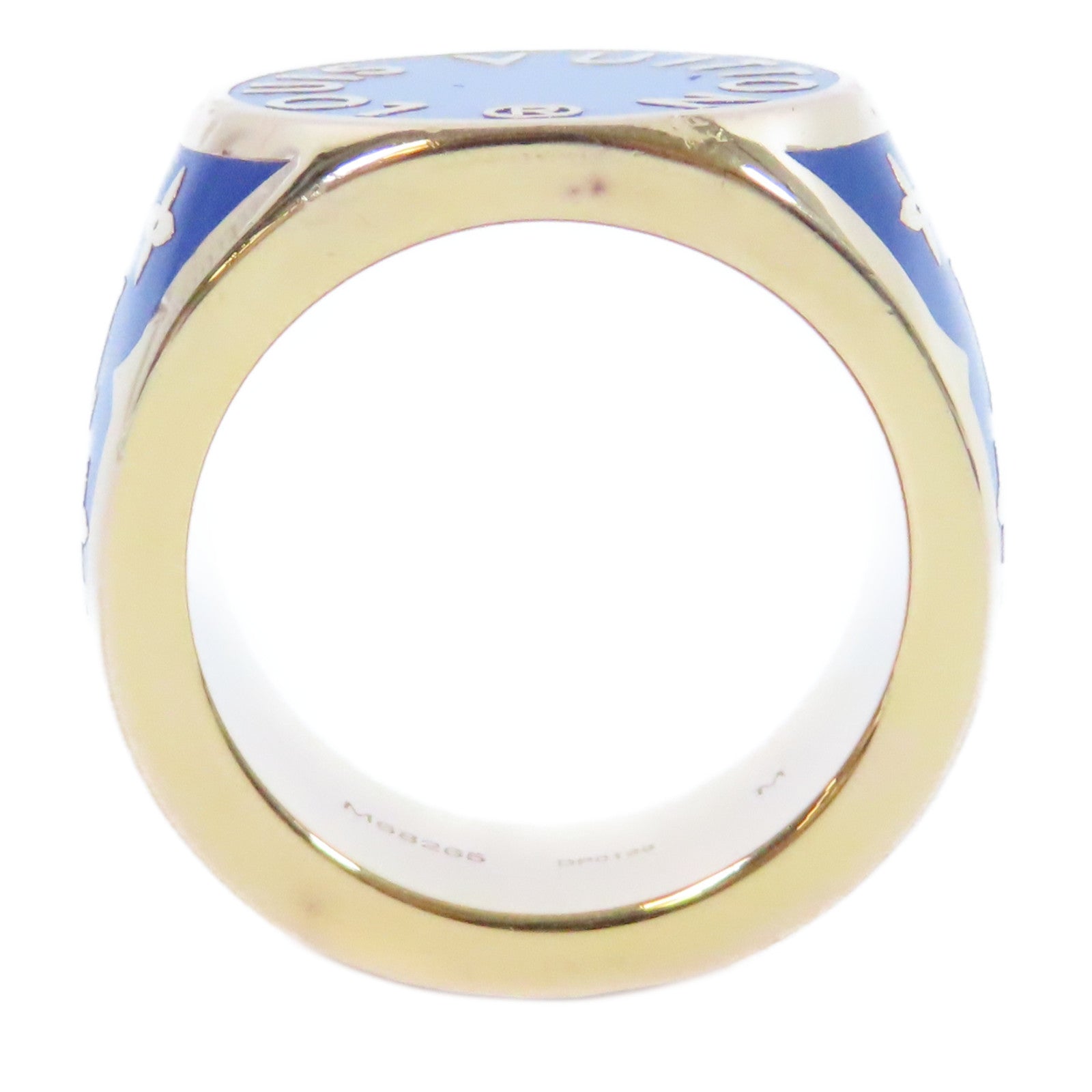 LOUIS VUITTON 金屬Colors Signet Ring戒指藍色/金色US#9