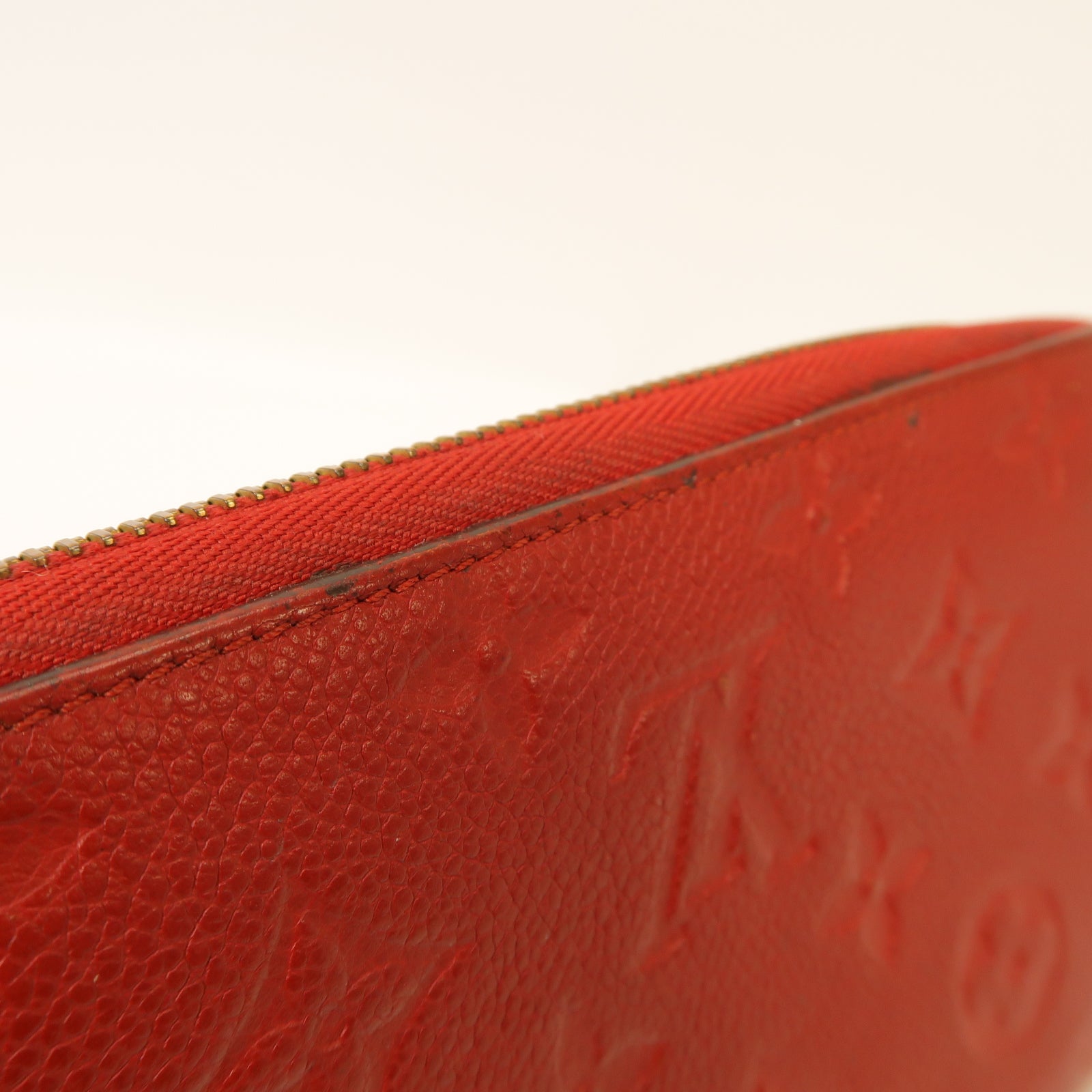 LOUIS VUITTON Monogram Empreinte Zipped Wallet金扣長錢包紅色