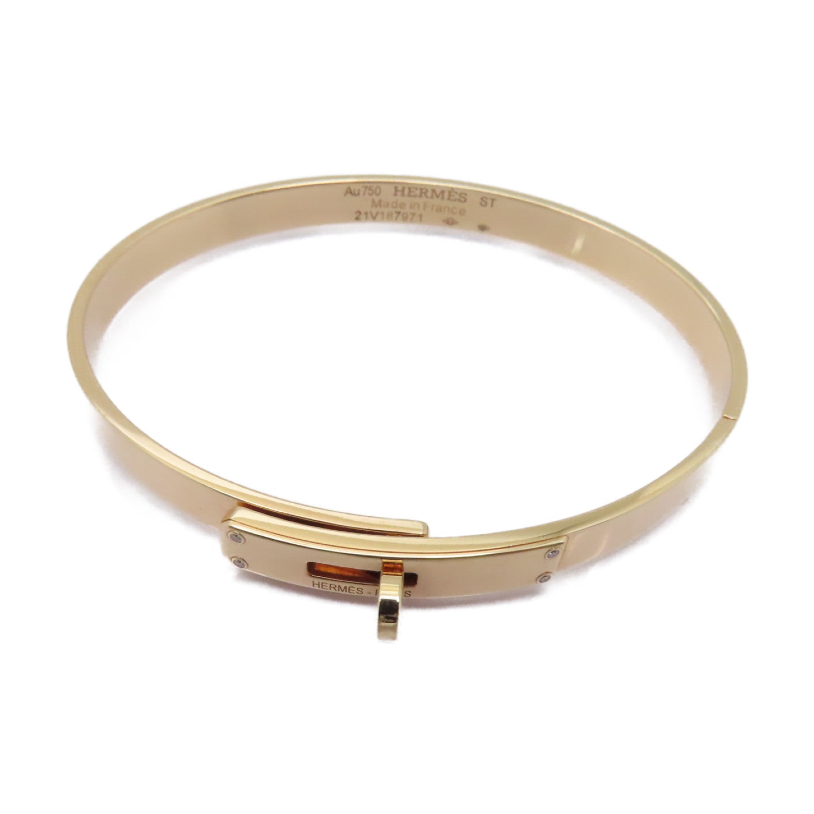 HERMES 18K玫瑰金Kelly Bracelet 0.2ct鑽石手鏈