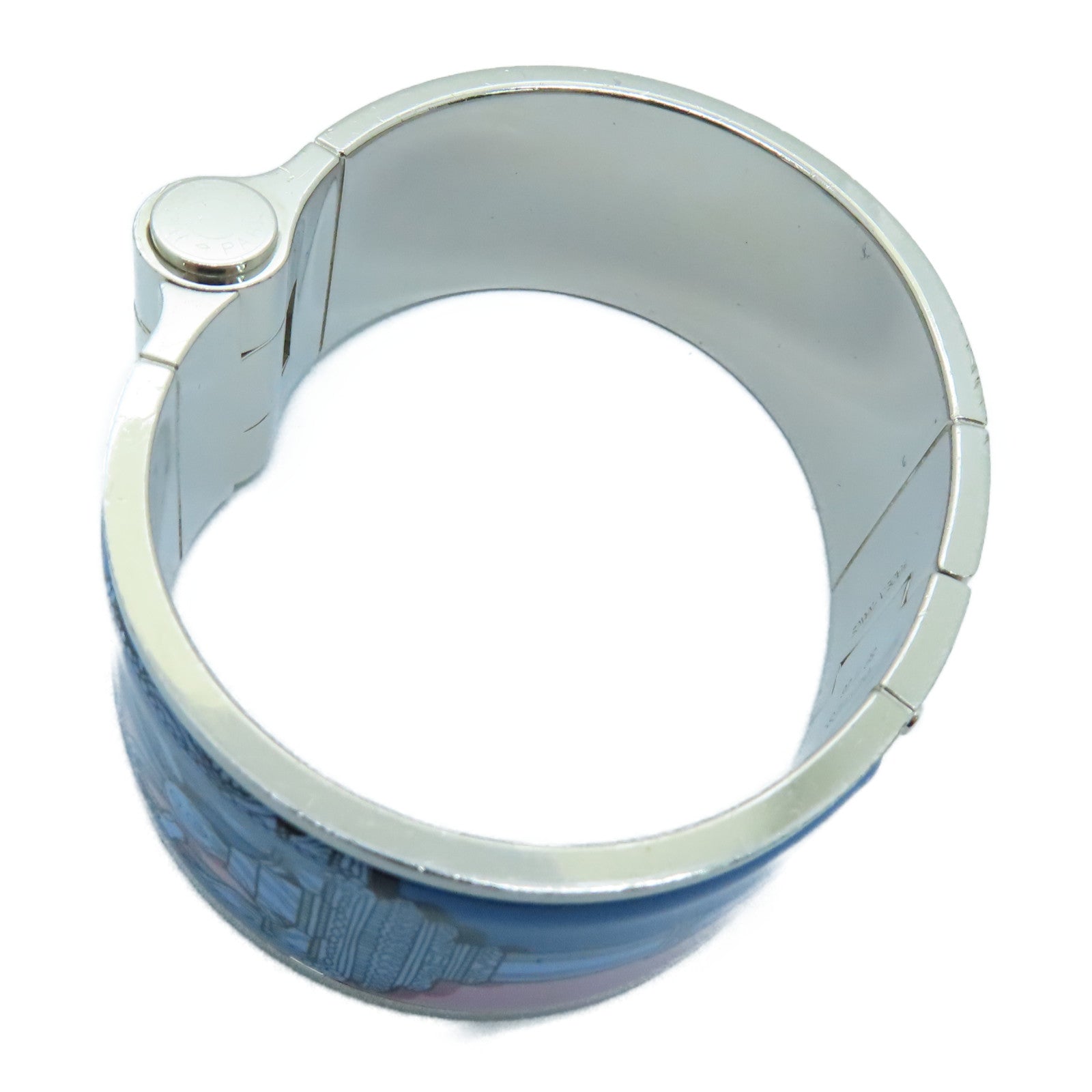 HERMES 金属Charniere Bangle手镯银色多色
