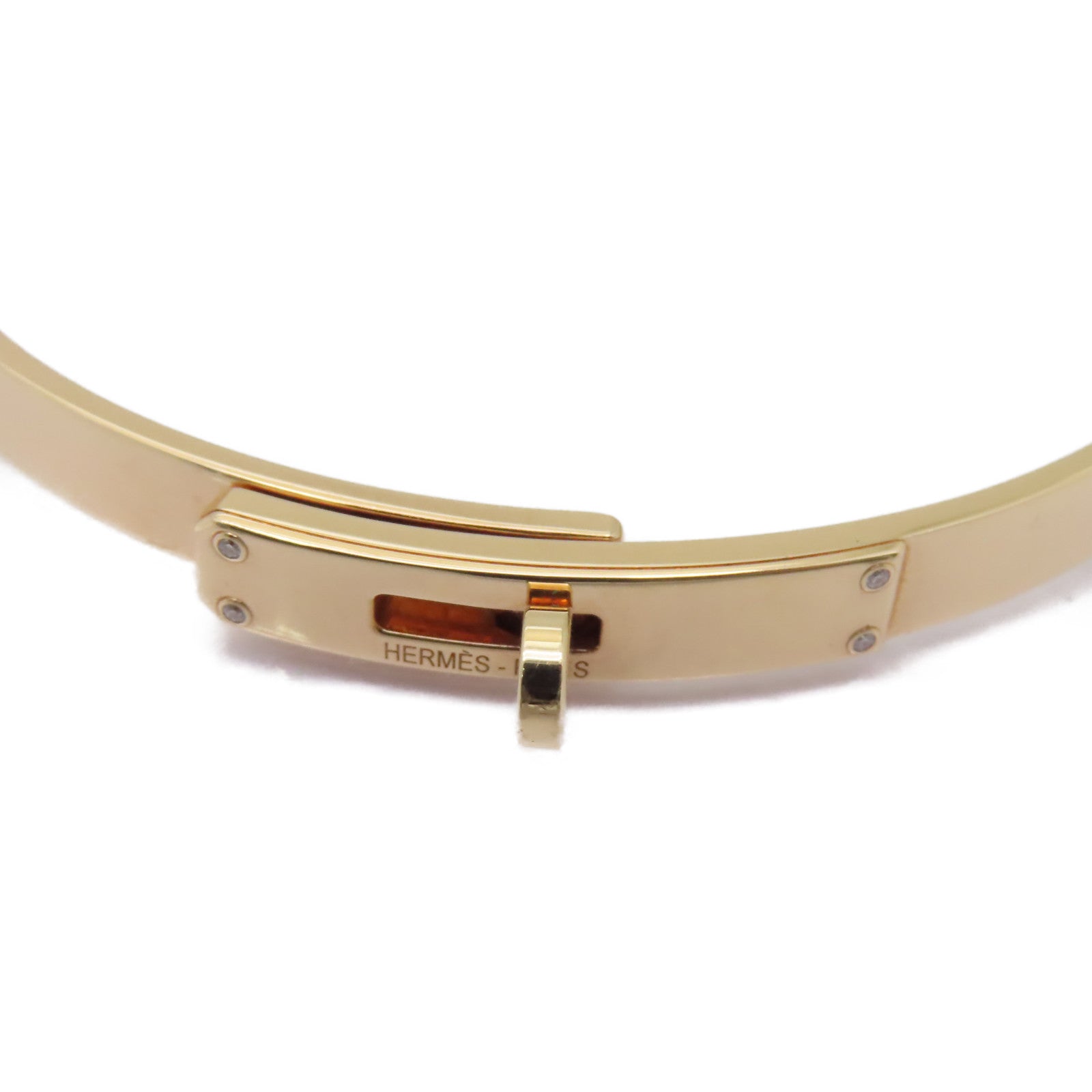 HERMES 18K玫瑰金Kelly Bracelet 0.2ct鑽石手鏈