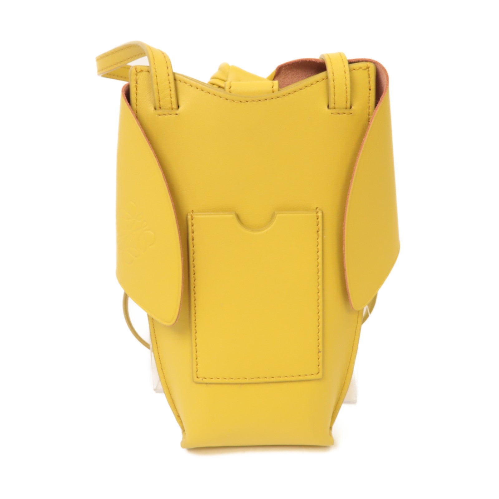 LOEWE 羊皮皮革Crossbody Bag Bunny Mini肩背袋芥末色/粉紅色