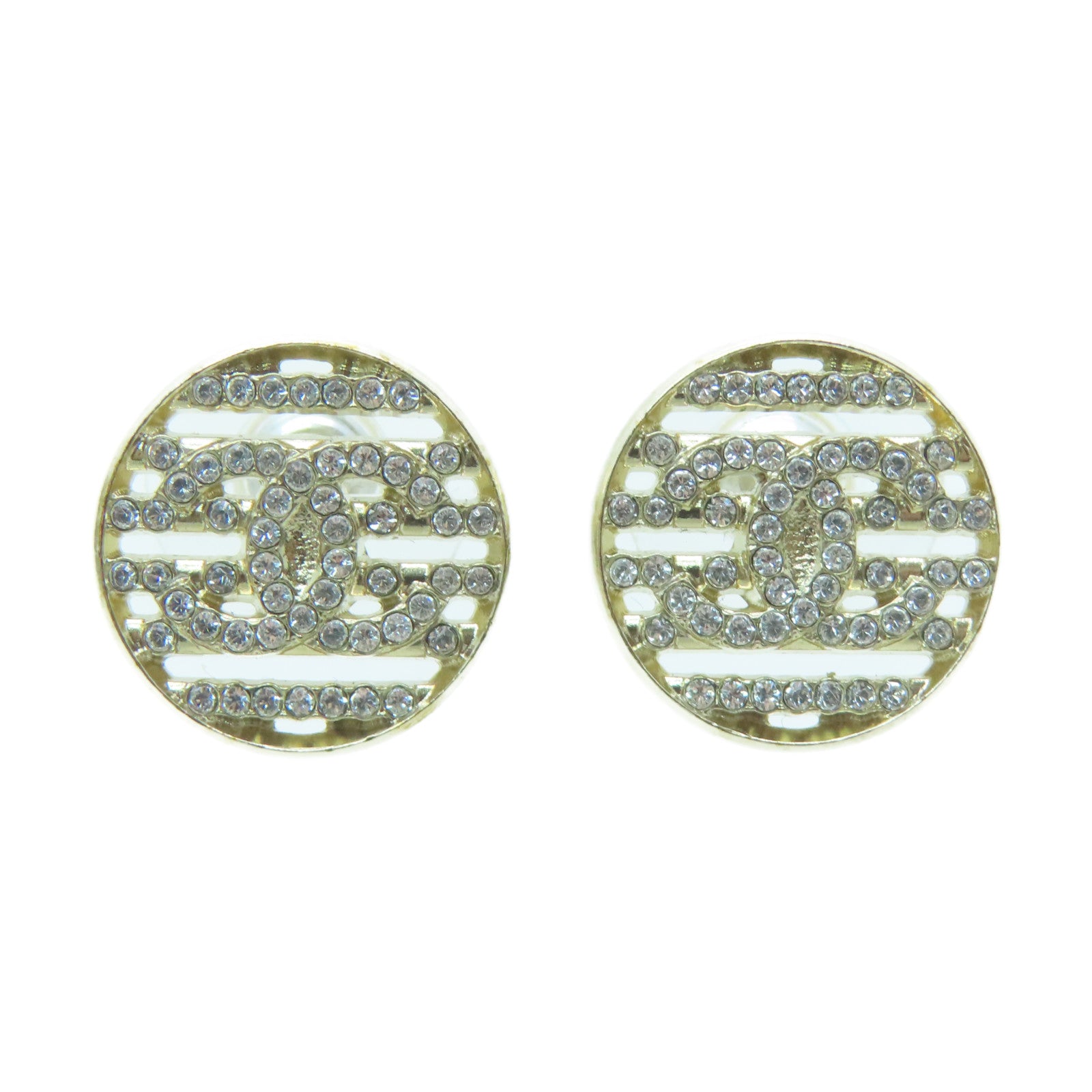 CHANEL metal Earrings gold buckle earrings gold