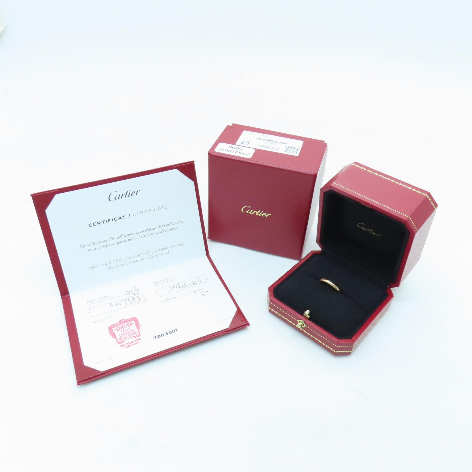 CARTIER 18K玫瑰金1895 Wedding Ring 0.01ct钻石戒指US#4.25