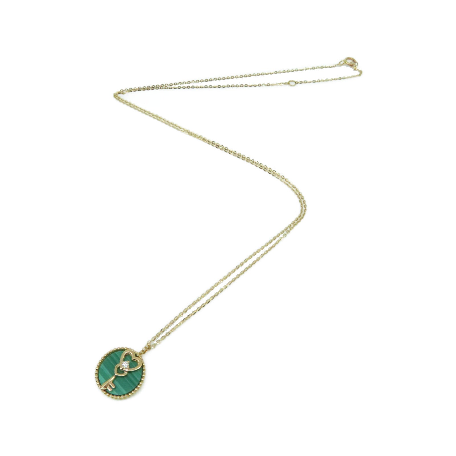 JEWELRY 【激減優惠】18K玫瑰金/1.61ct孔雀石/0.01ct鑽石Malachite Necklace項鏈