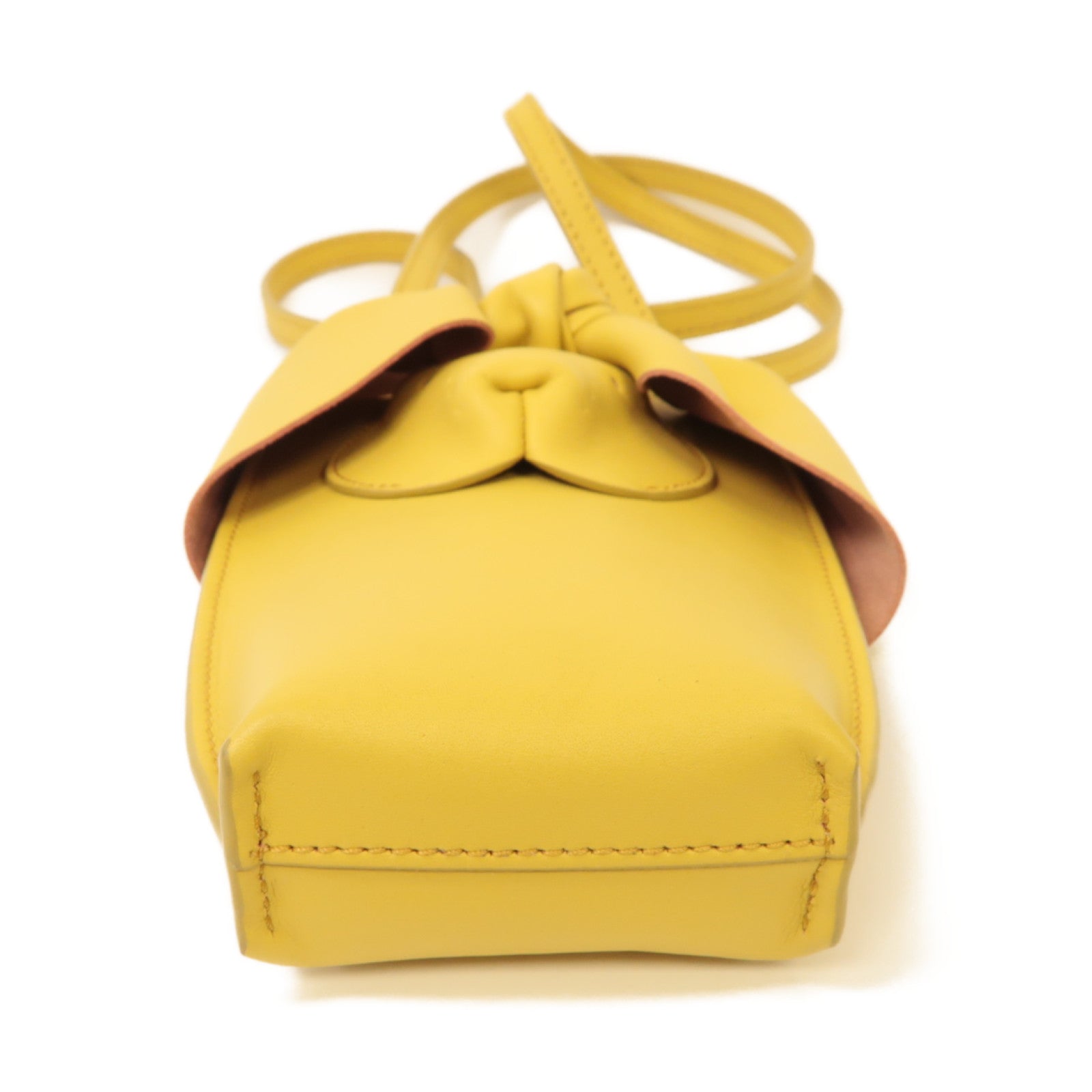 LOEWE 羊皮皮革Crossbody Bag Bunny Mini肩背袋芥末色/粉紅色