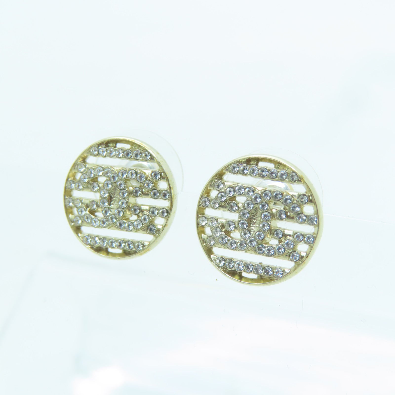 CHANEL metal Earrings gold buckle earrings gold