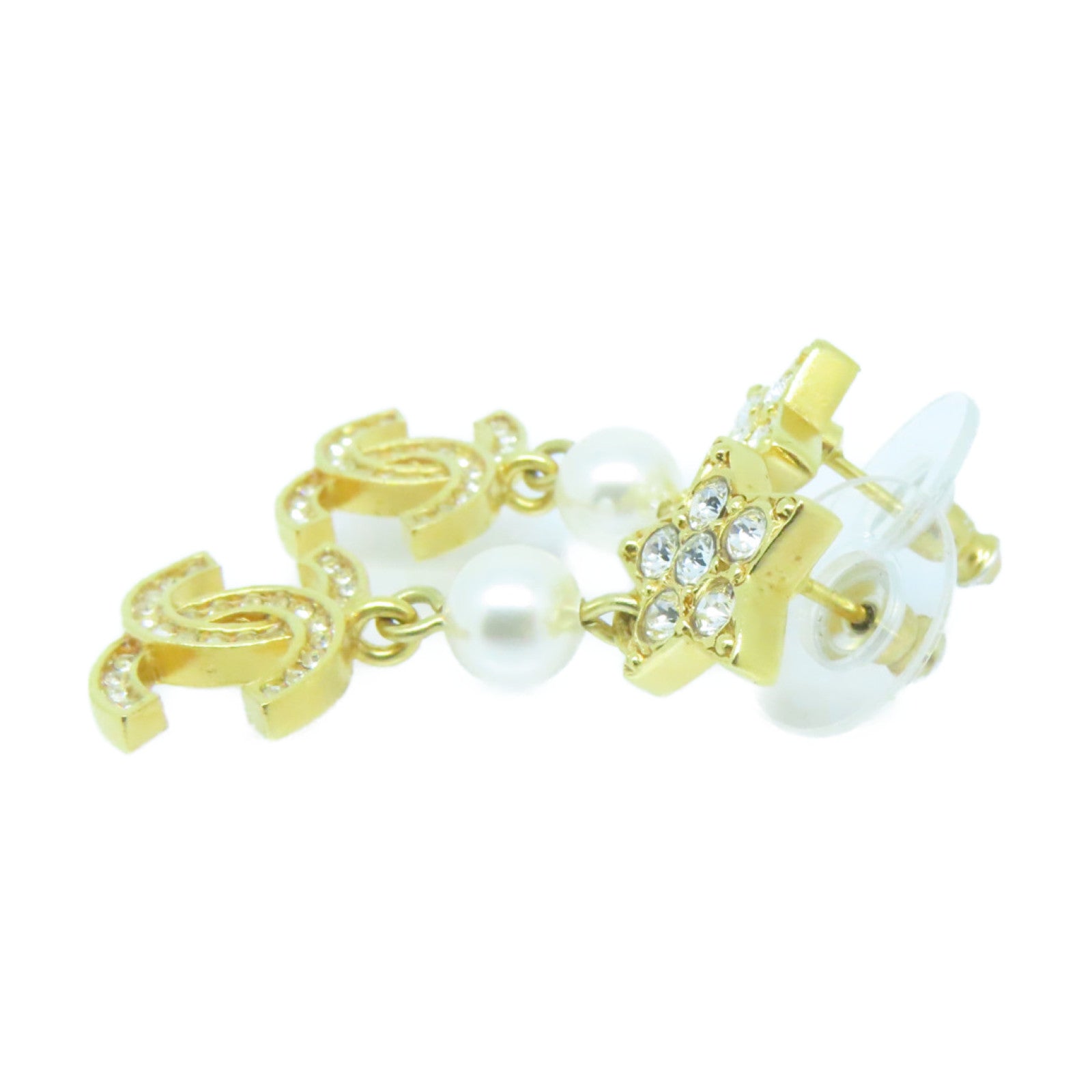 CHANEL 仿珍珠/金属Earrings耳环金色/白色