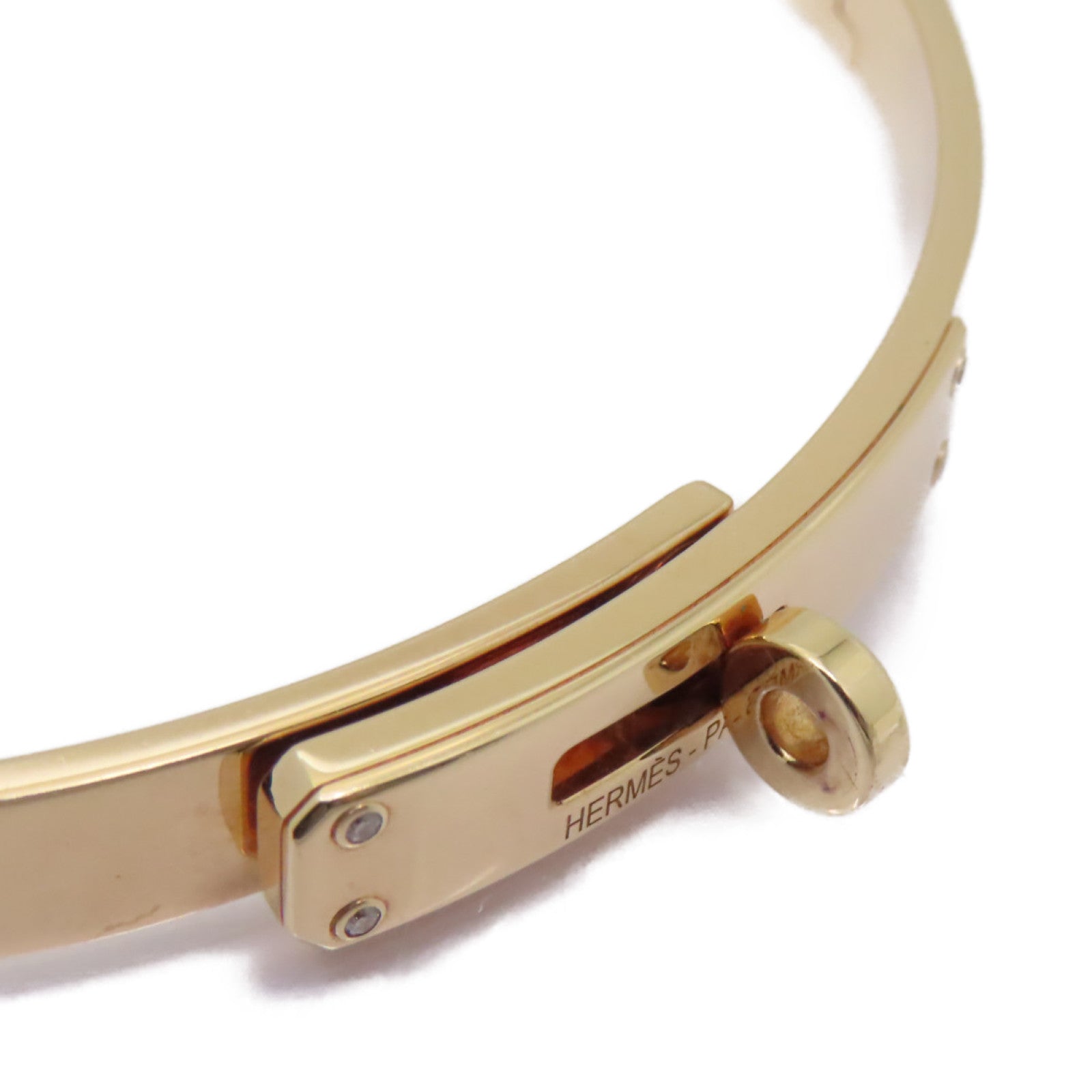HERMES 18K玫瑰金Kelly Bracelet 0.2ct鑽石手鏈