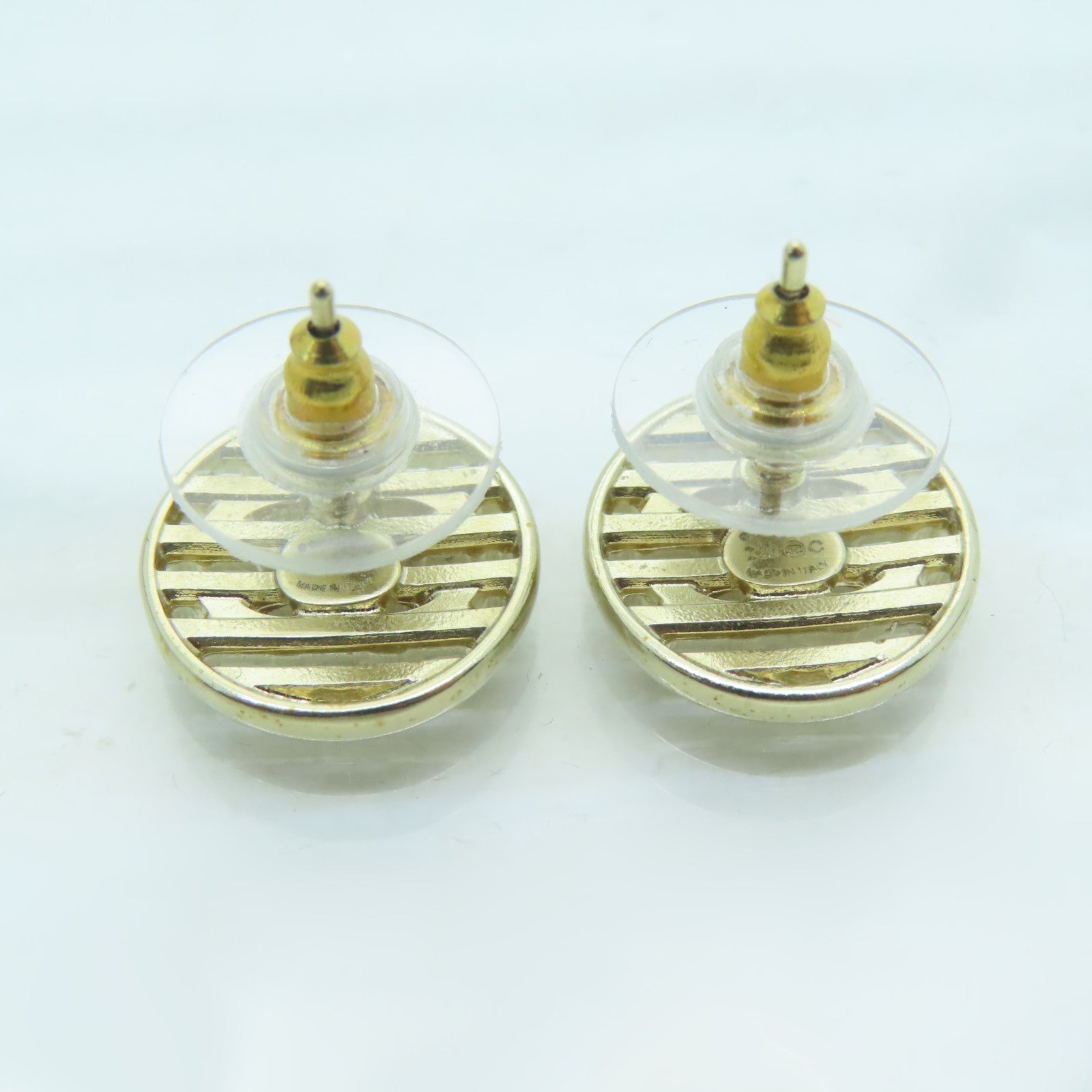 CHANEL metal Earrings gold buckle earrings gold