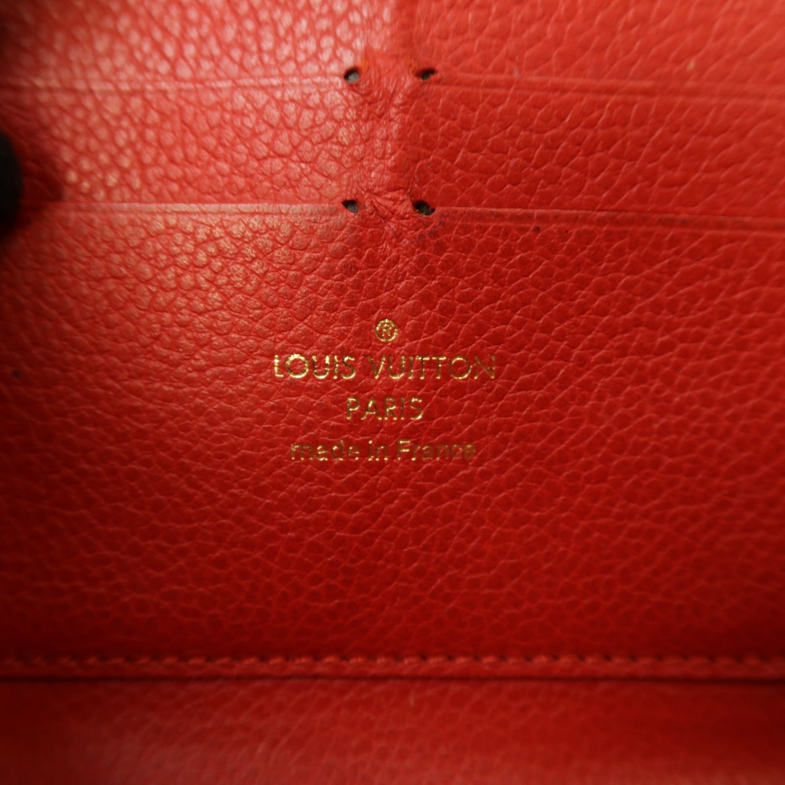 LOUIS VUITTON Monogram Empreinte Zipped Wallet金扣長錢包紅色
