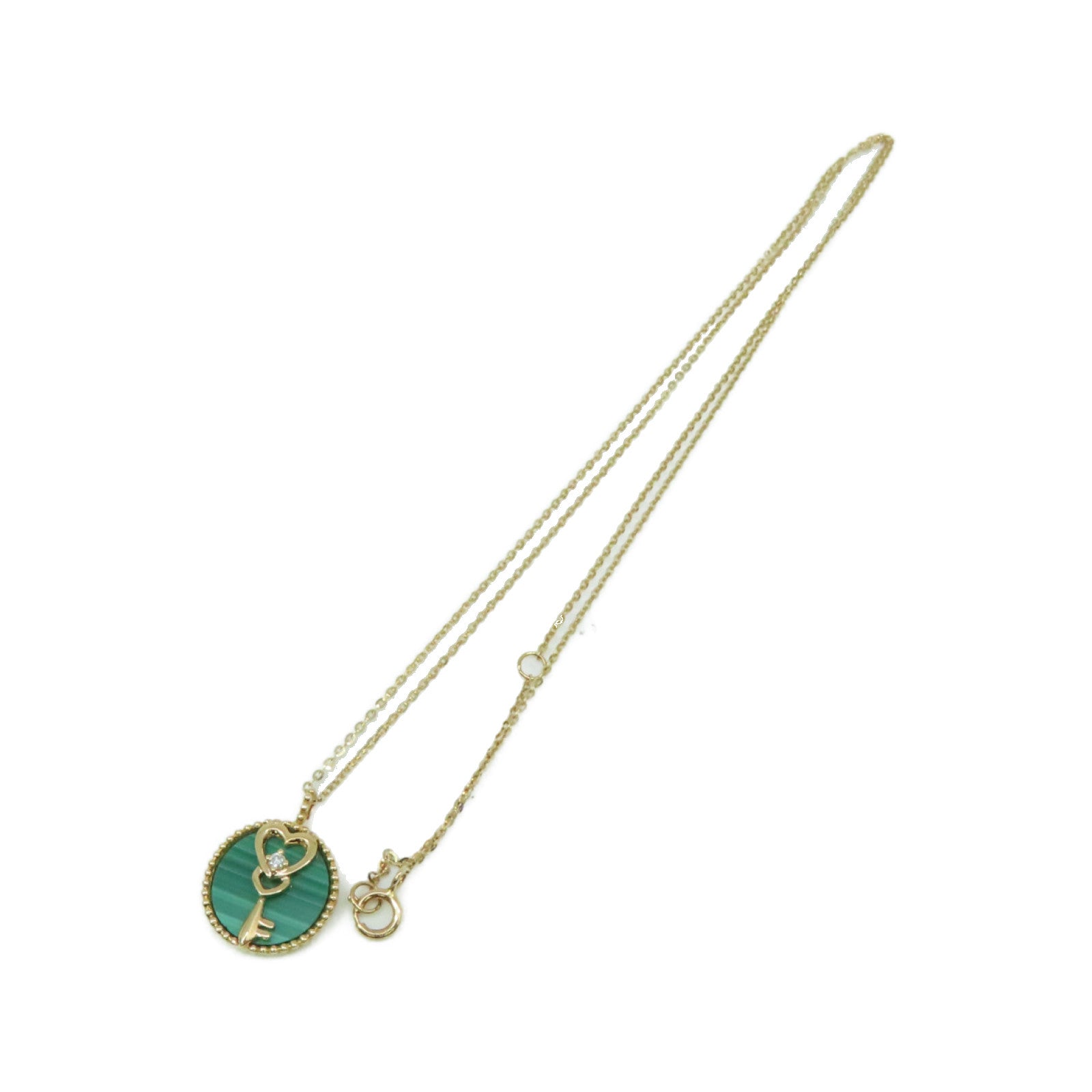 JEWELRY 【激減優惠】18K玫瑰金/1.61ct孔雀石/0.01ct鑽石Malachite Necklace項鏈