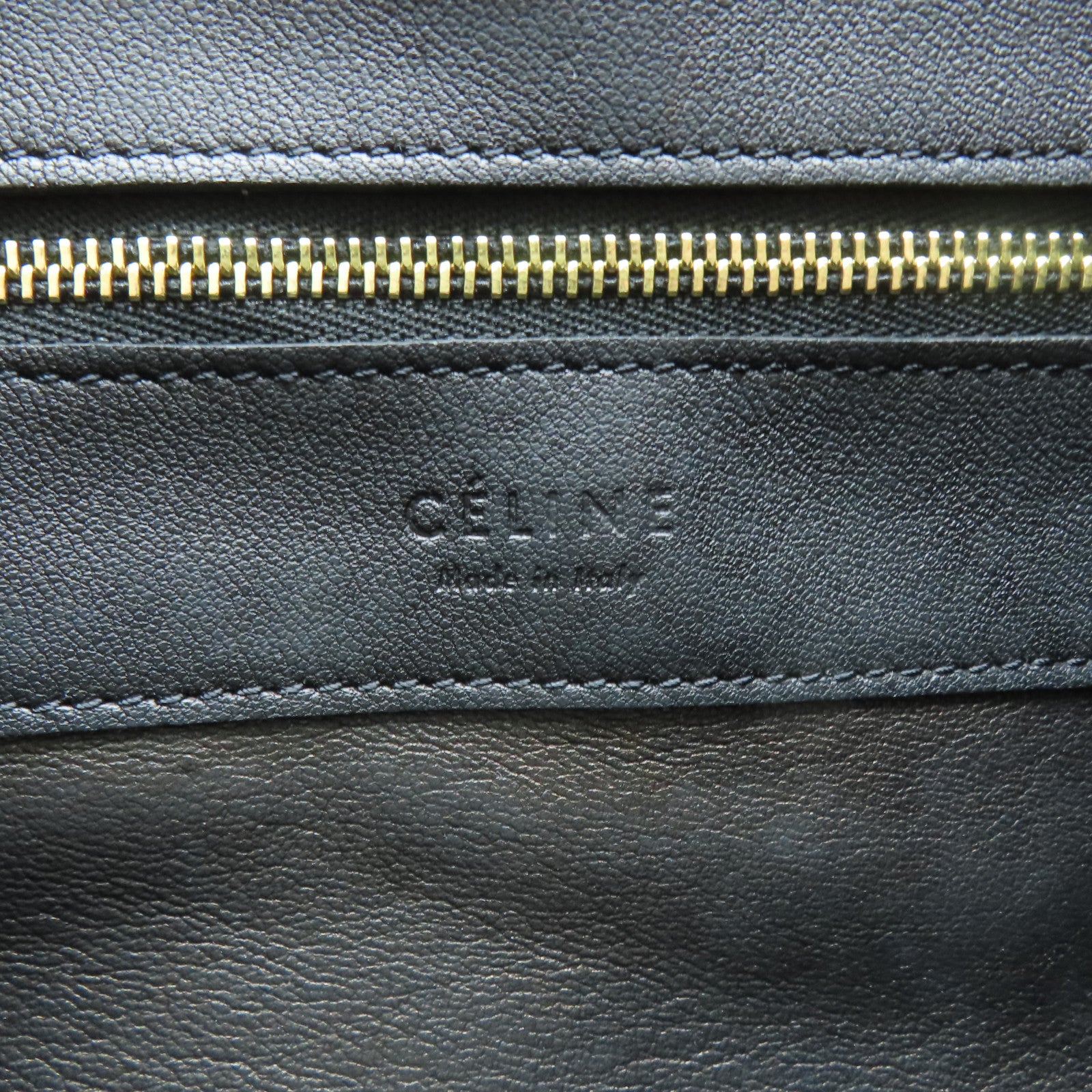 CELINE 皮革Tote Bag金扣手挽袋黑色