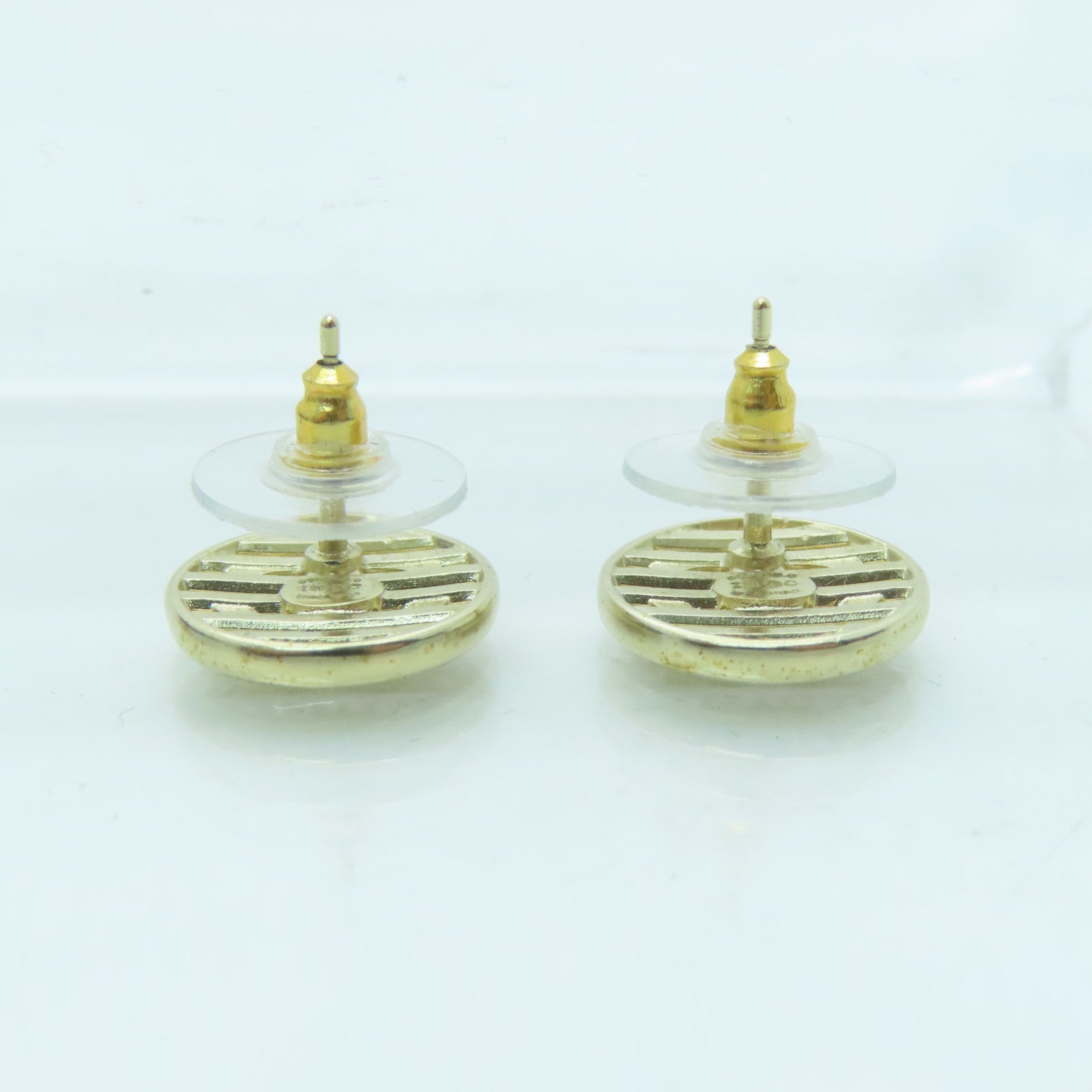 CHANEL metal Earrings gold buckle earrings gold