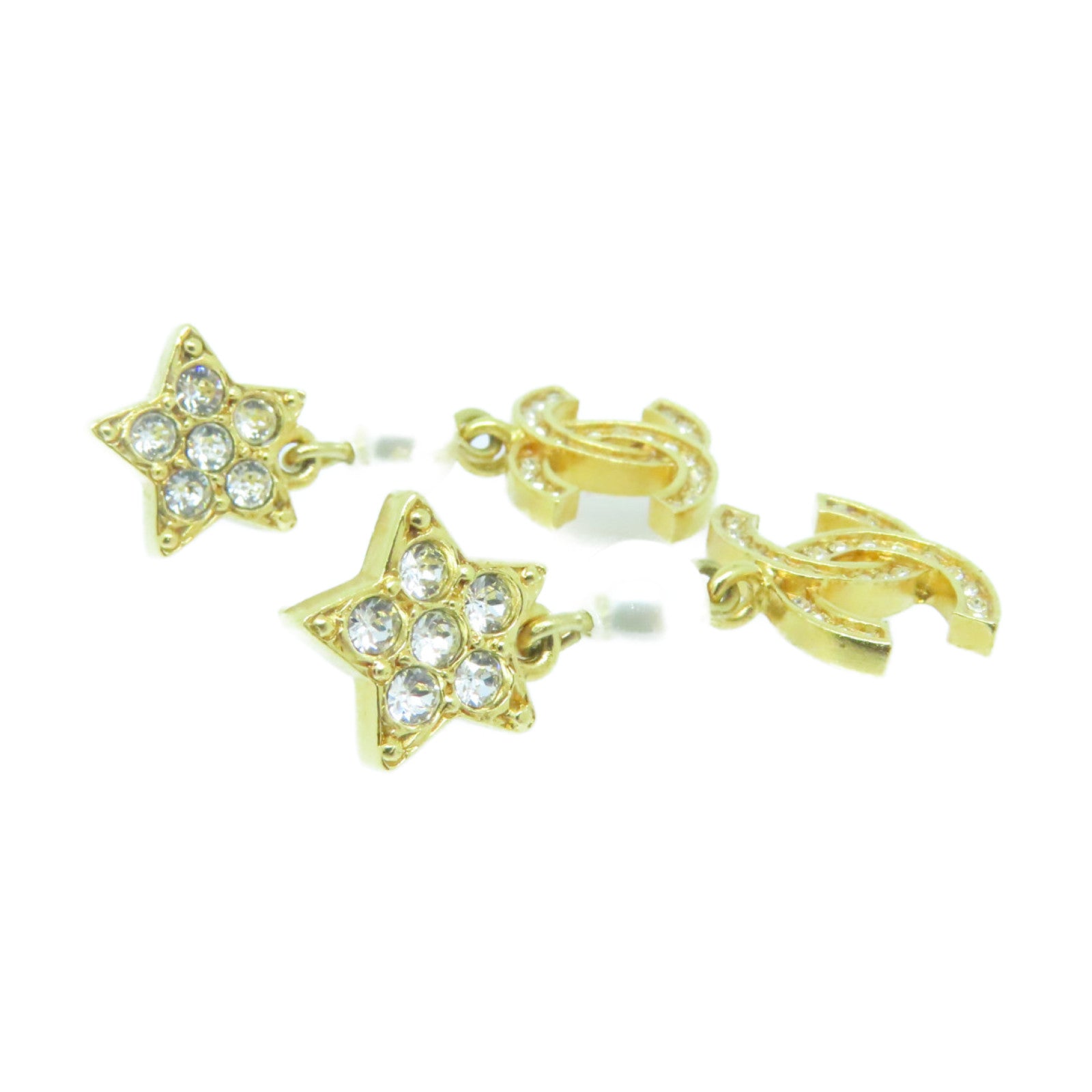 CHANEL 仿珍珠/金属Earrings耳环金色/白色